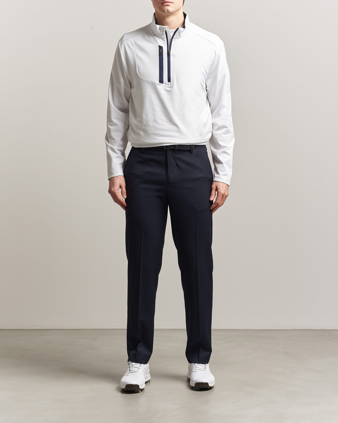 Men | Sweaters & Knitwear | RLX Ralph Lauren | Luxury Jersey Half Zip Ceramic White