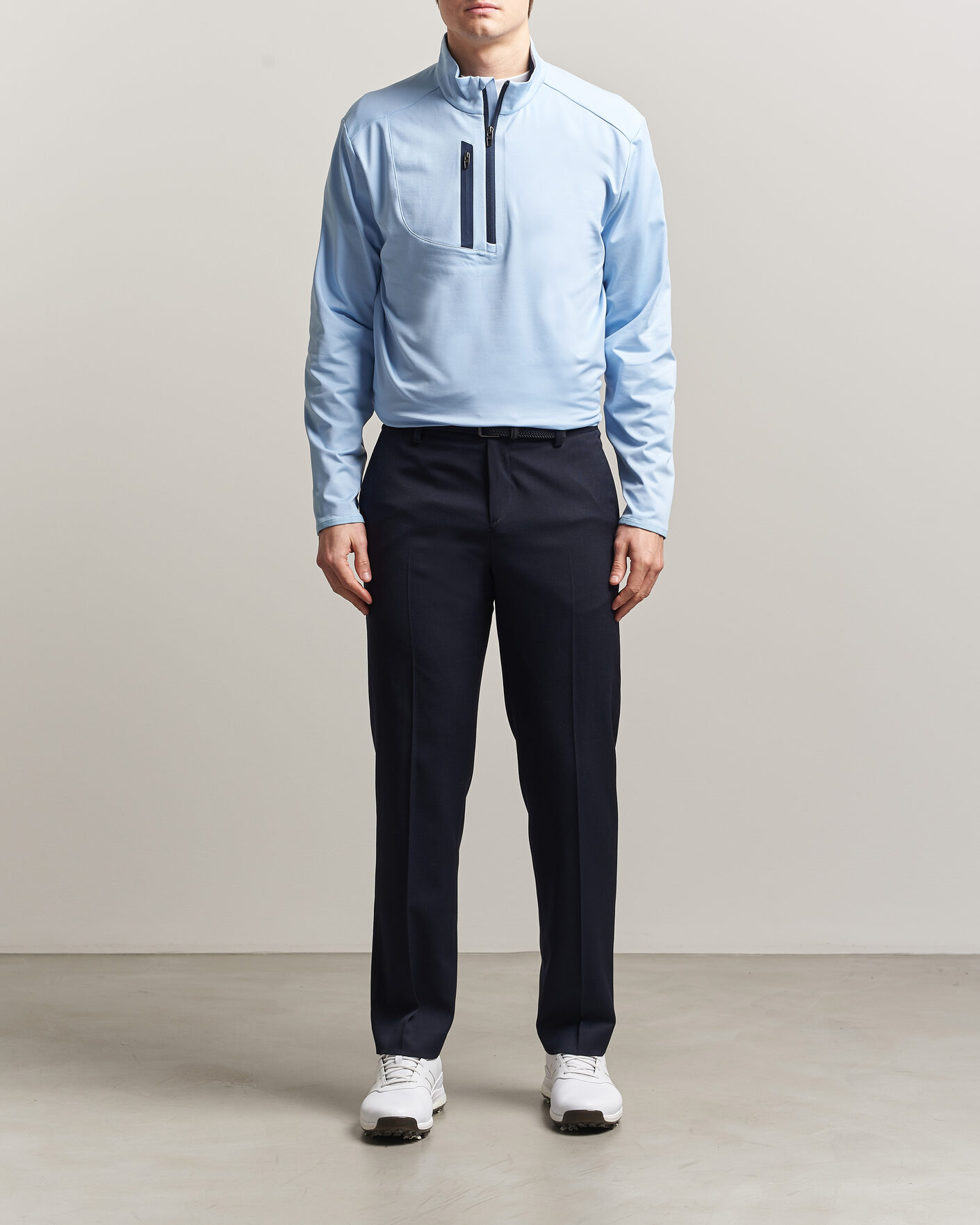 Men | Sweaters & Knitwear | RLX Ralph Lauren | Luxury Jersey Half Zip Office Blue