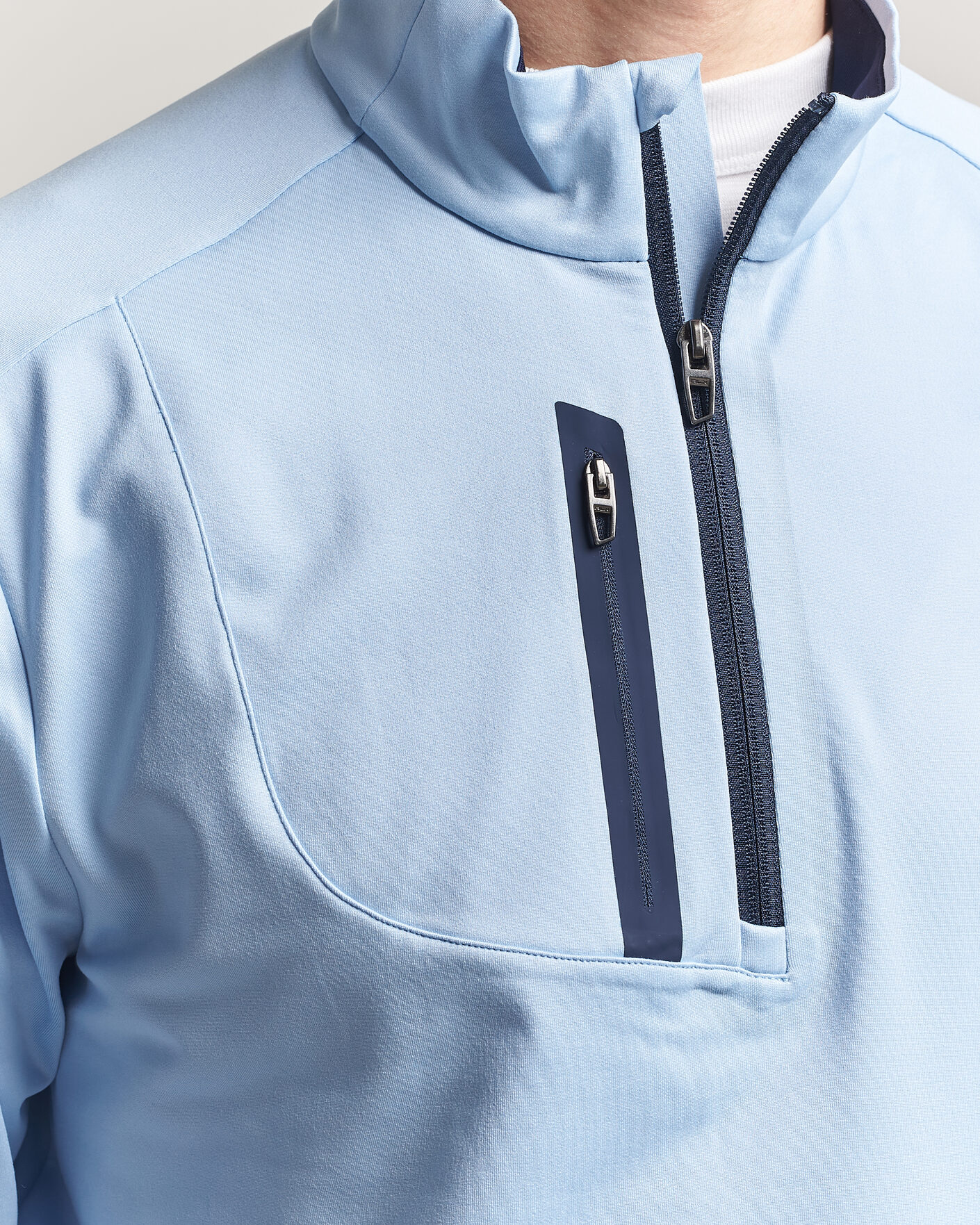 Men | Golf Clothing | RLX Ralph Lauren | Luxury Jersey Half Zip Office Blue