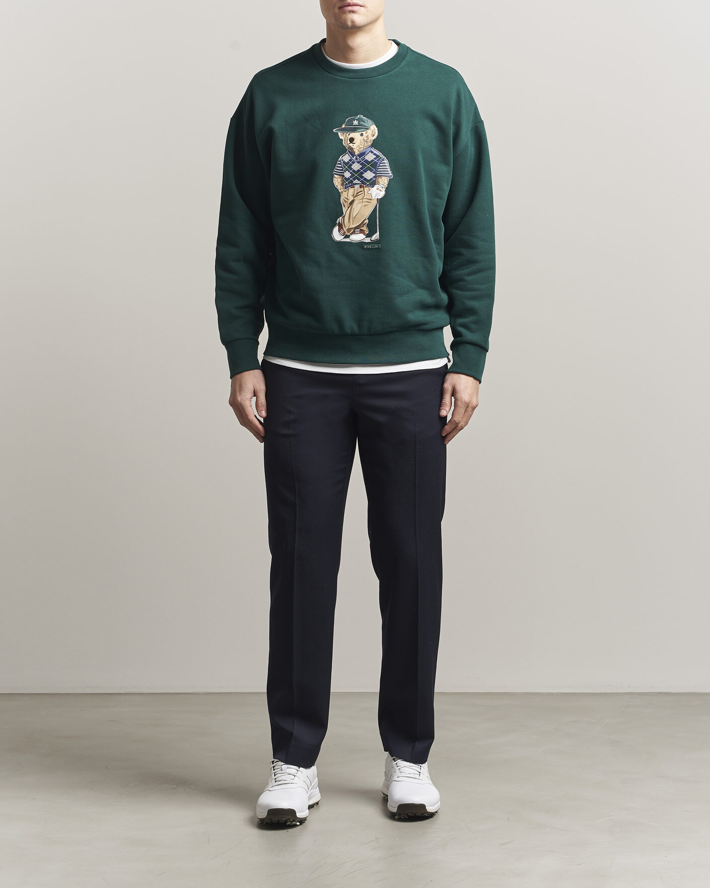 Men | Sweaters & Knitwear | RLX Ralph Lauren | Loopback Terry Bear Sweatshirt Moss Agate