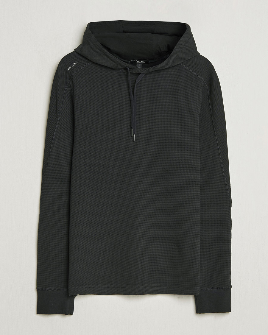 Men | Sweaters & Knitwear | RLX Ralph Lauren | Tech Waffle Hoodie Polo Black