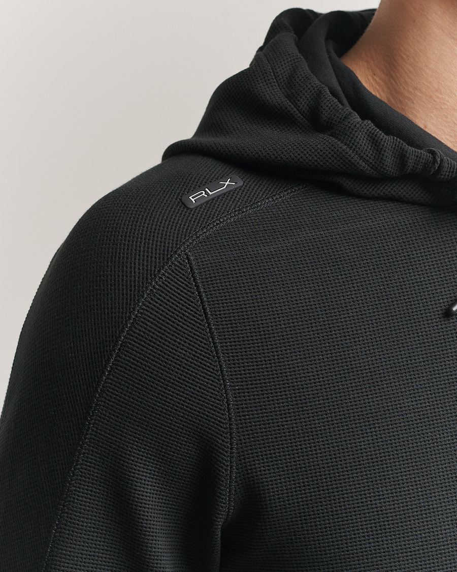 Men | Sweaters & Knitwear | RLX Ralph Lauren | Tech Waffle Hoodie Polo Black