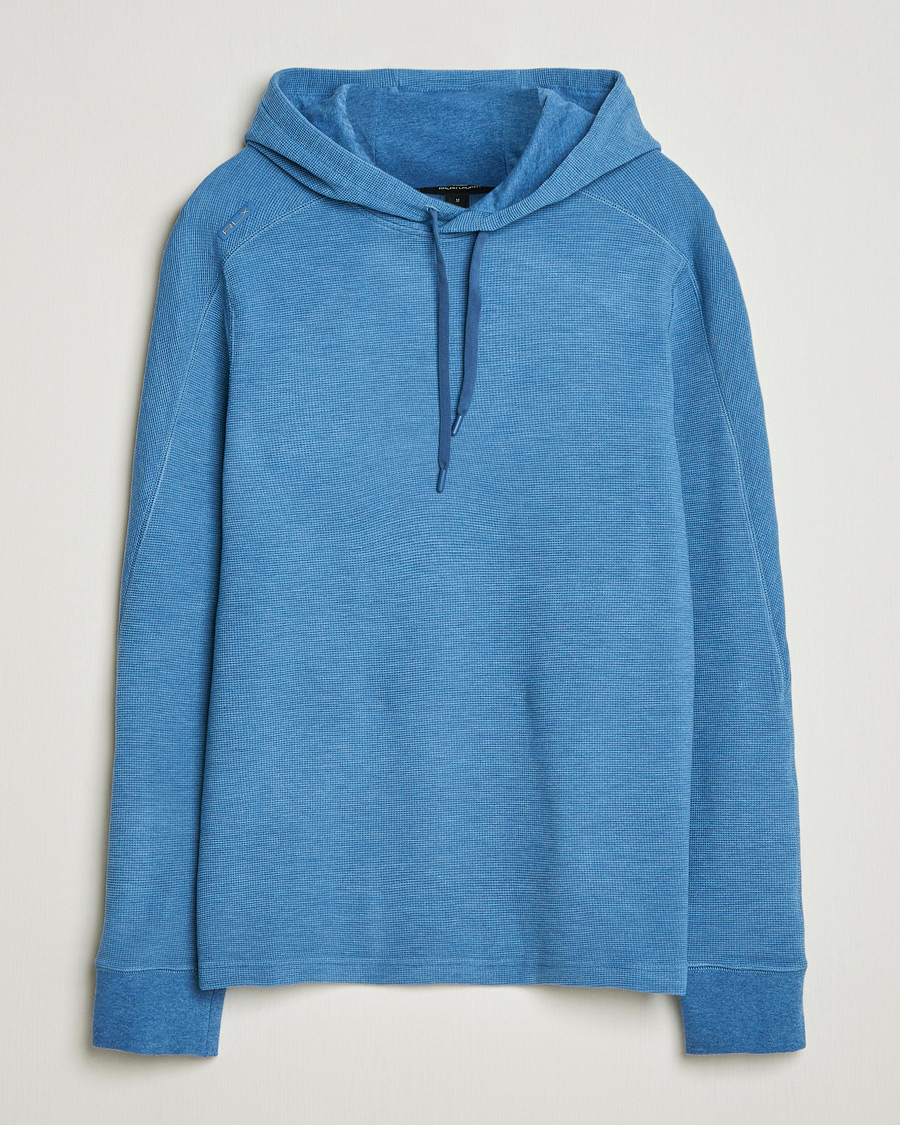 Men | Sweaters & Knitwear | RLX Ralph Lauren | Tech Waffle Hoodie Fog Blue Heather