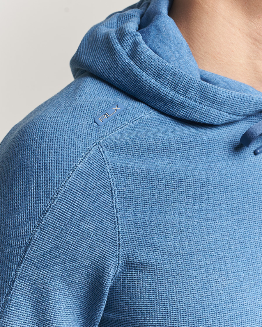 Men | Sweaters & Knitwear | RLX Ralph Lauren | Tech Waffle Hoodie Fog Blue Heather
