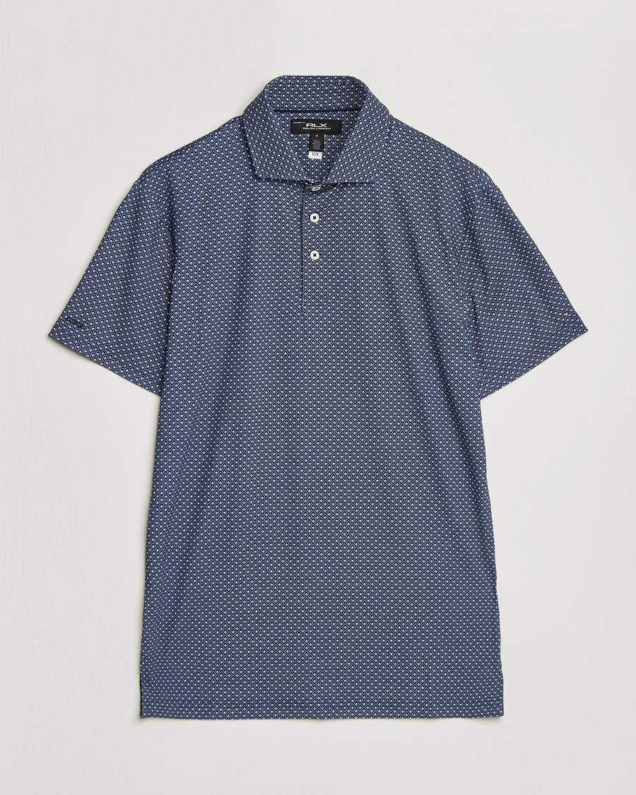 Men | Polo Shirts | RLX Ralph Lauren | Airflow Polo Printed Navy Magnolia Diamond