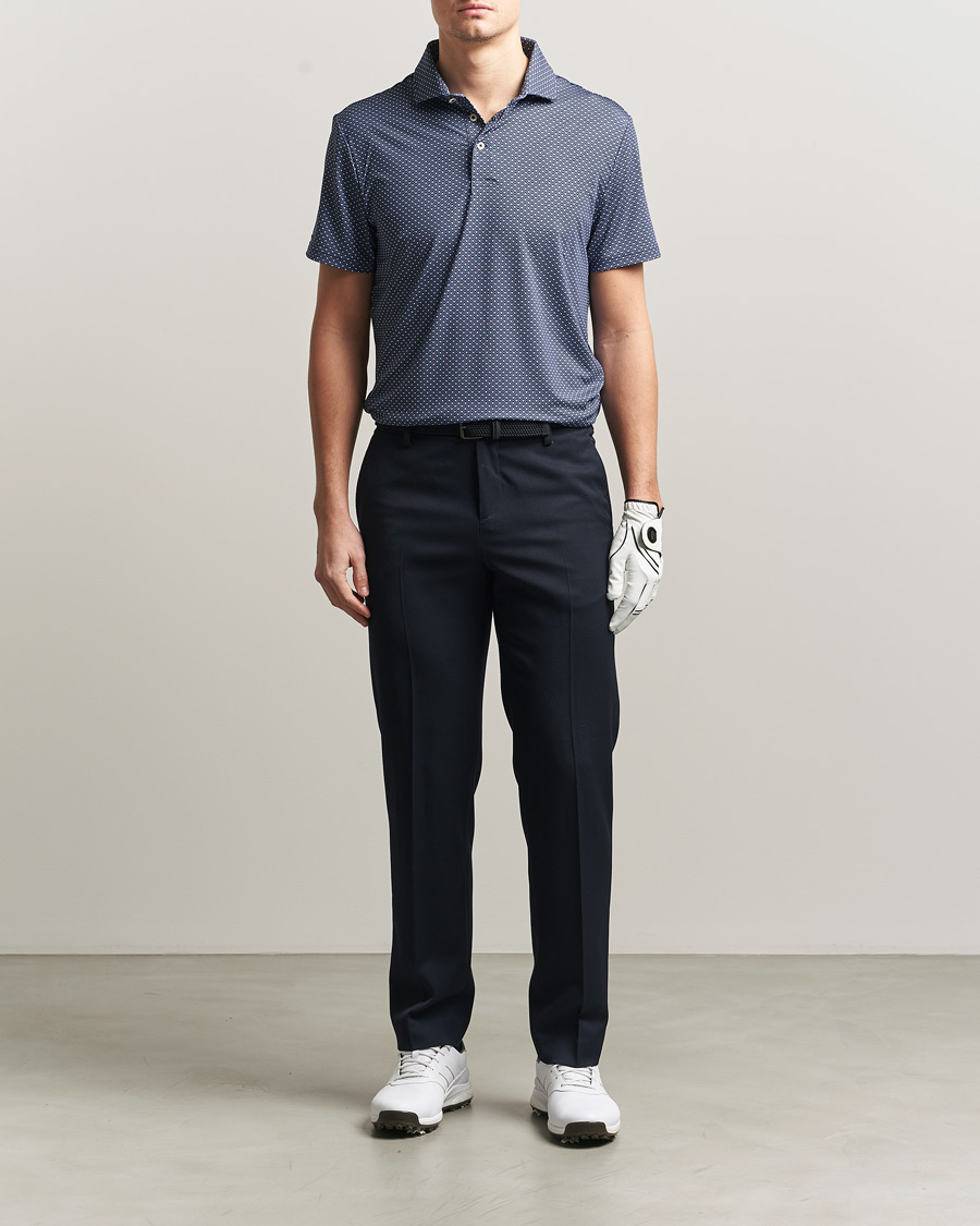 Men | Polo Shirts | RLX Ralph Lauren | Airflow Polo Printed Navy Magnolia Diamond