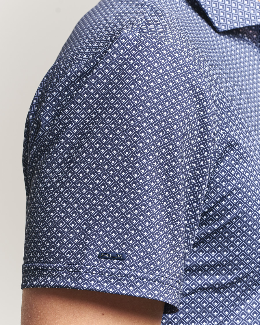 Men | Polo Shirts | RLX Ralph Lauren | Airflow Polo Printed Navy Magnolia Diamond