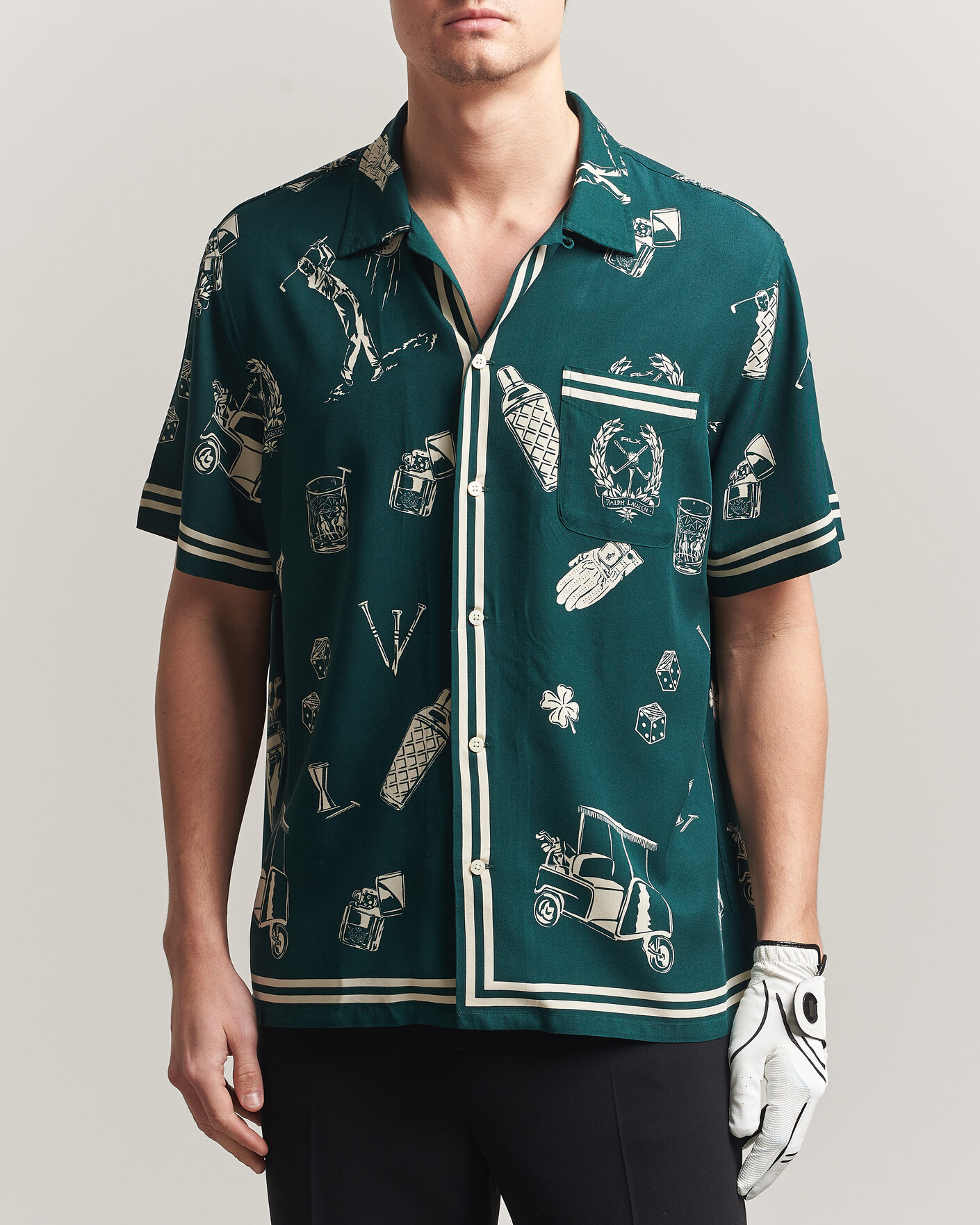 RLX Ralph Lauren Short Sleeve Golf Shirt Par-Tee on the Greens at