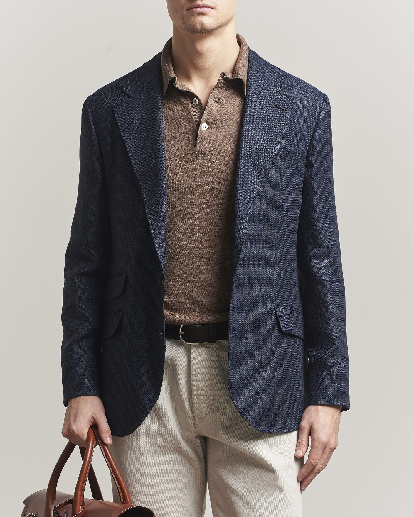 Men | Blazers | Brunello Cucinelli | Linen/Silk Hopsack Blazer Navy