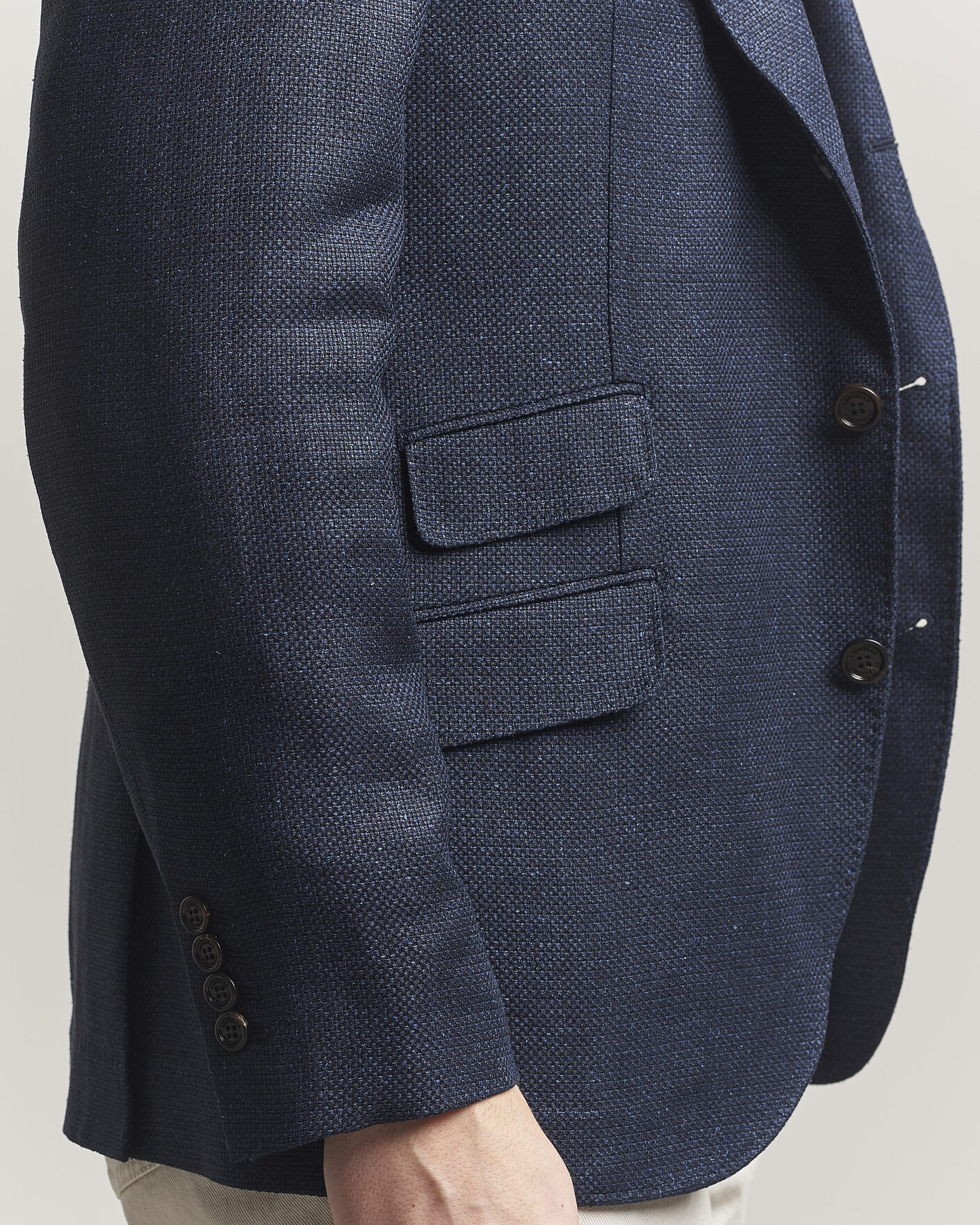 Men | Blazers | Brunello Cucinelli | Linen/Silk Hopsack Blazer Navy