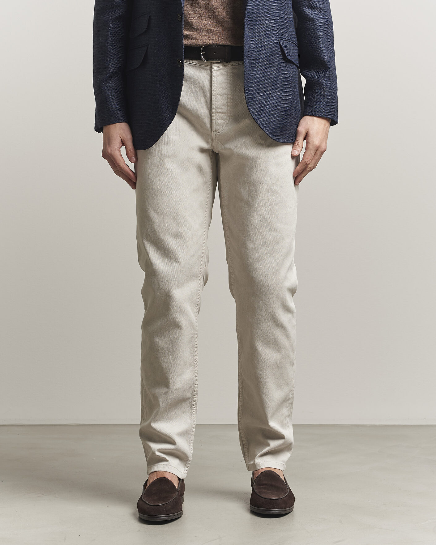 Men | Trousers | Brunello Cucinelli | Traditional Fit Bull Denim Pants Light Beige