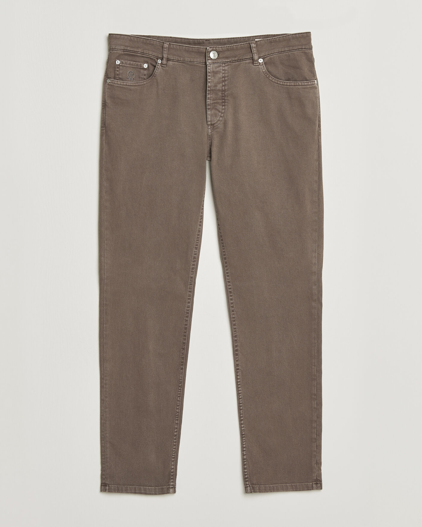 Men | Trousers | Brunello Cucinelli | Traditional Fit Bull Denim Pants Dark Brown