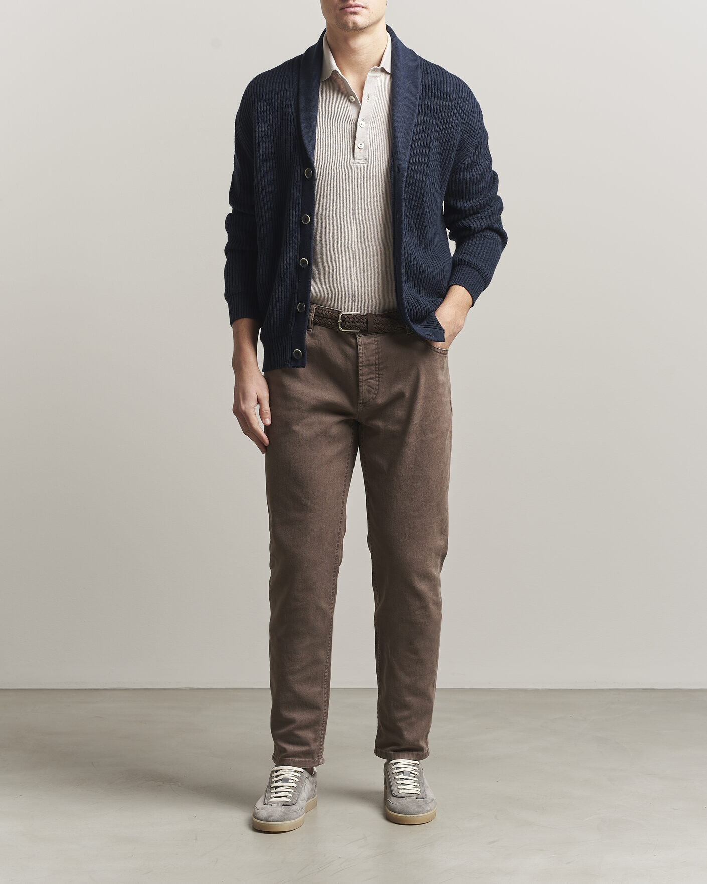Men | Trousers | Brunello Cucinelli | Traditional Fit Bull Denim Pants Dark Brown