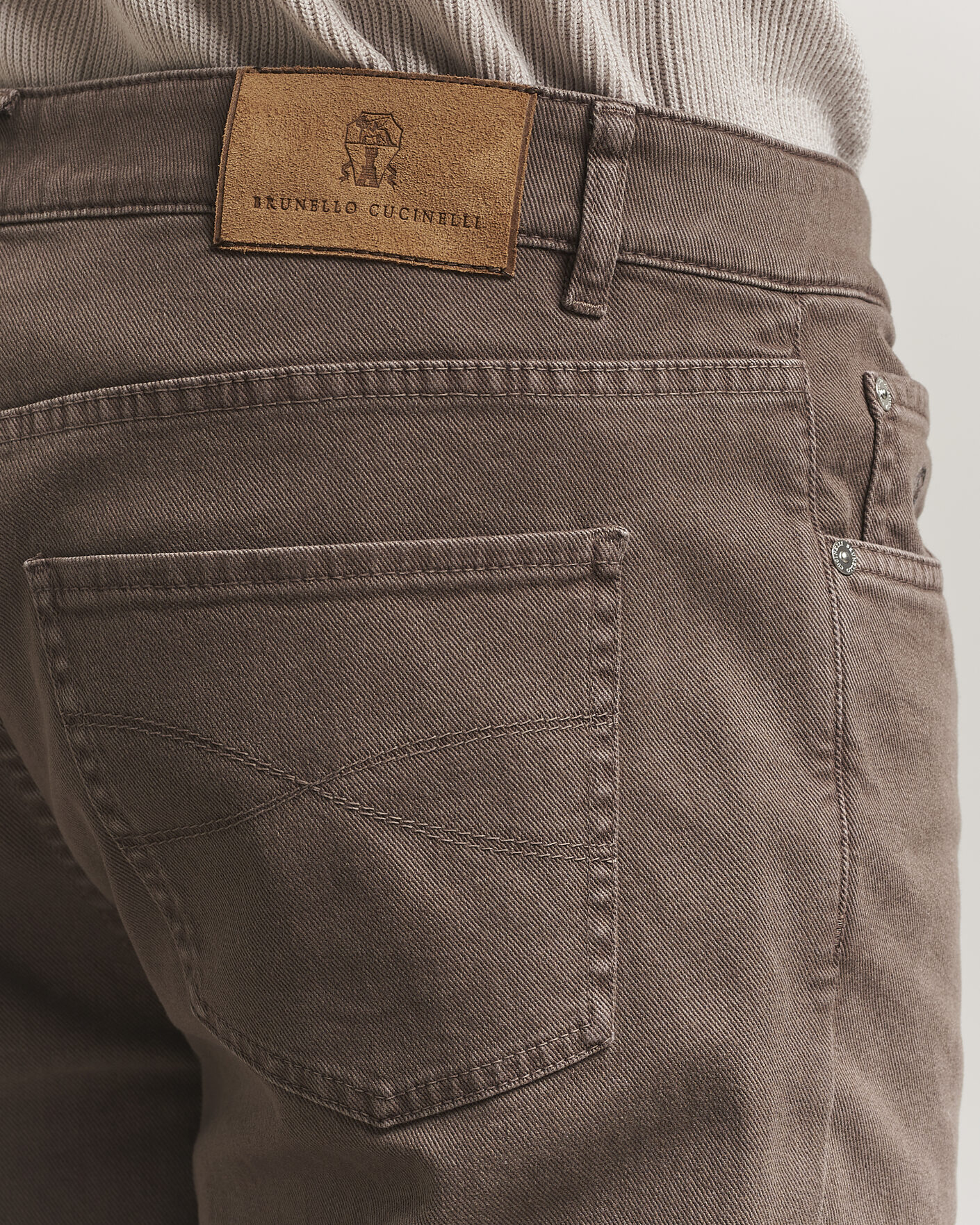Men | Trousers | Brunello Cucinelli | Traditional Fit Bull Denim Pants Dark Brown