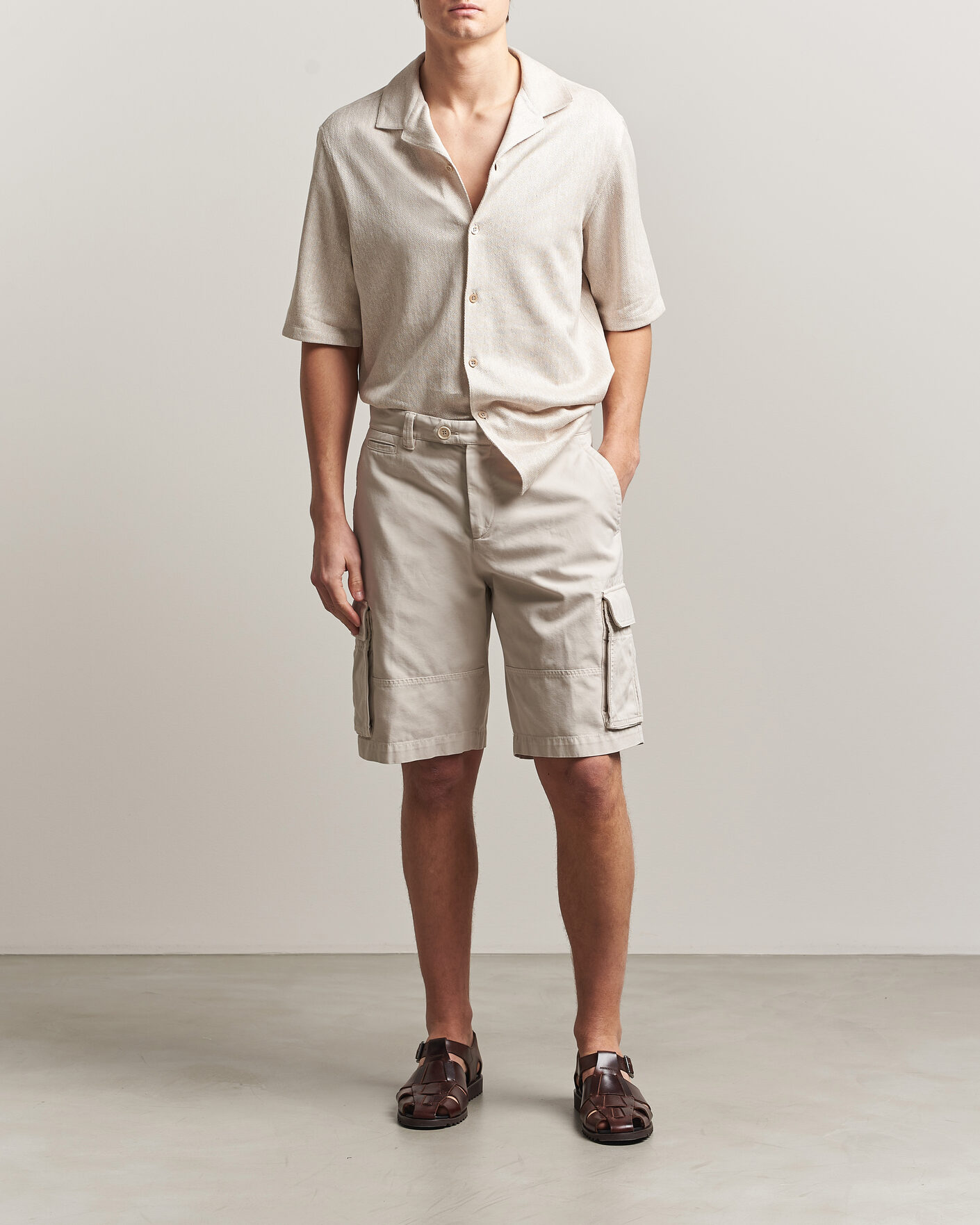 Brunello Cucinelli Cotton Cargo Shorts Light Beige at CareOfCarl.com
