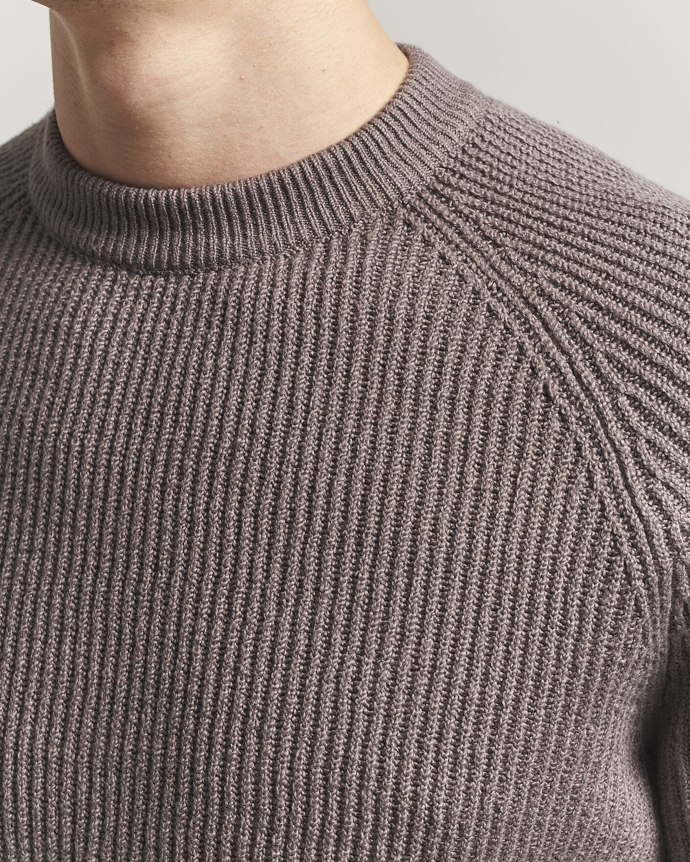 Brunello Cucinelli Heavy Cotton Rib Sweater Light Brown at
