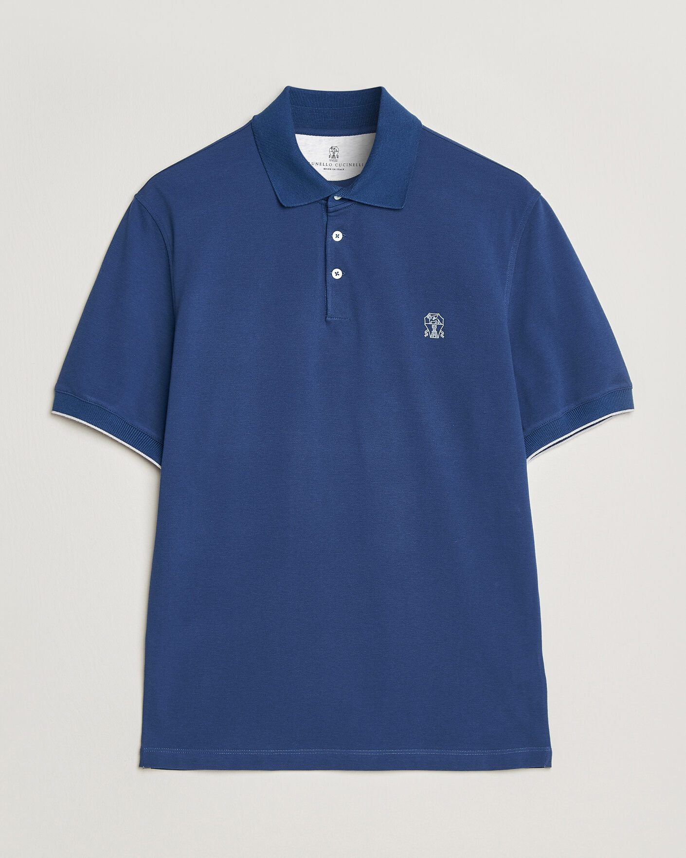 Men | Polo Shirts | Brunello Cucinelli | Short Sleeve Logo Polo Blue