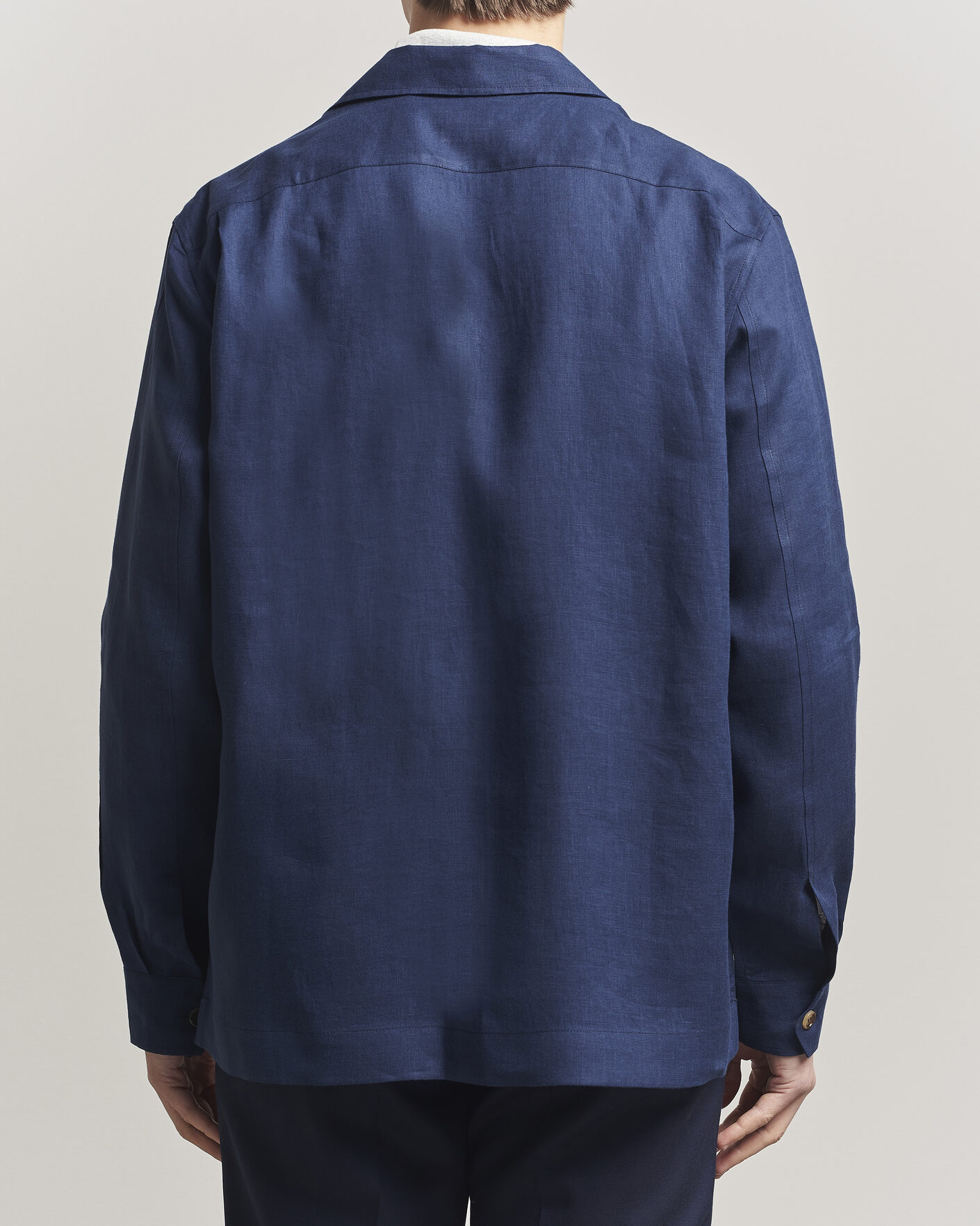 Men | Shirts | Brunello Cucinelli | Linen Shirt Jacket Navy