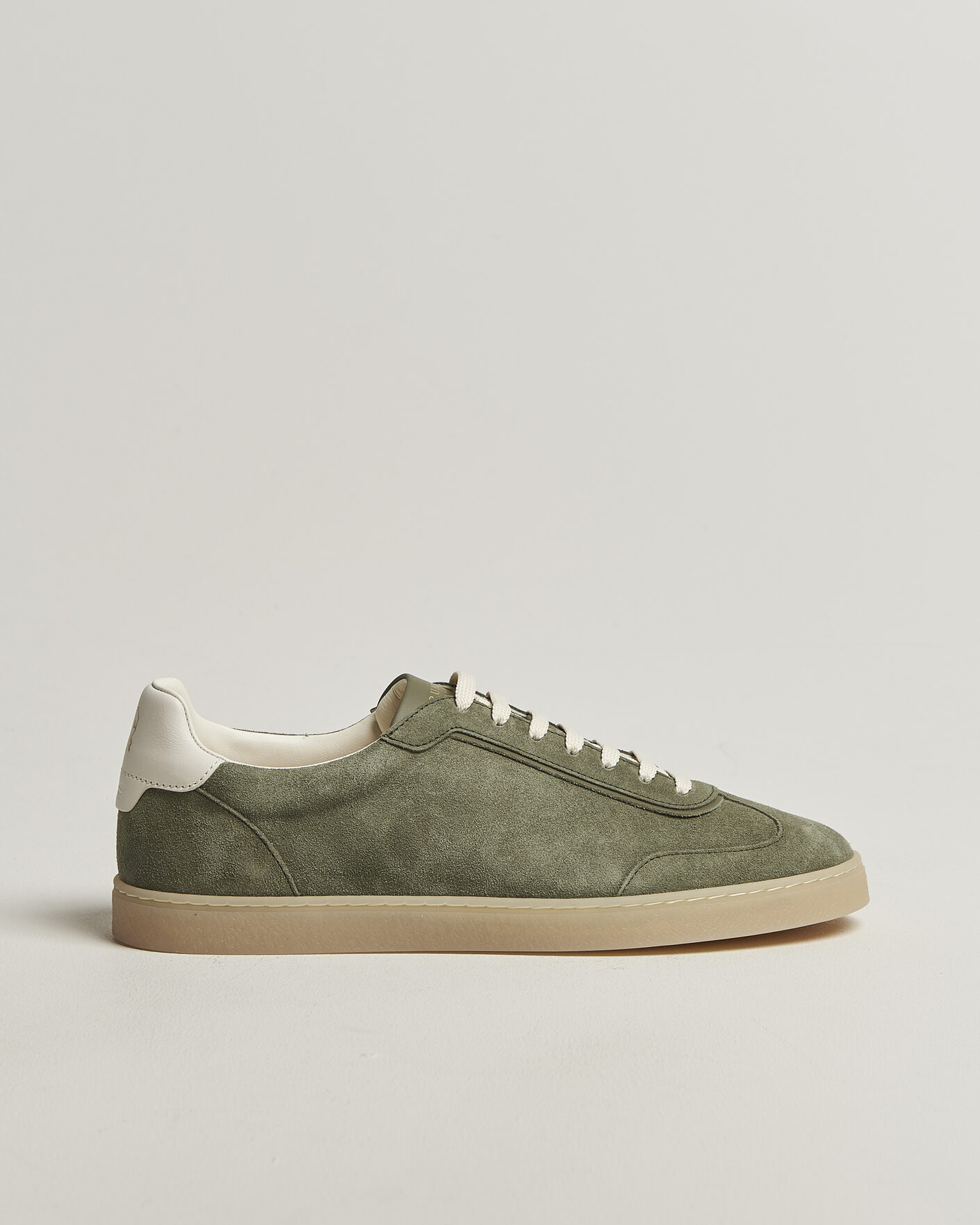 Brunello Cucinelli Low Top Sneakers Olive Suede at CareOfCarl.com