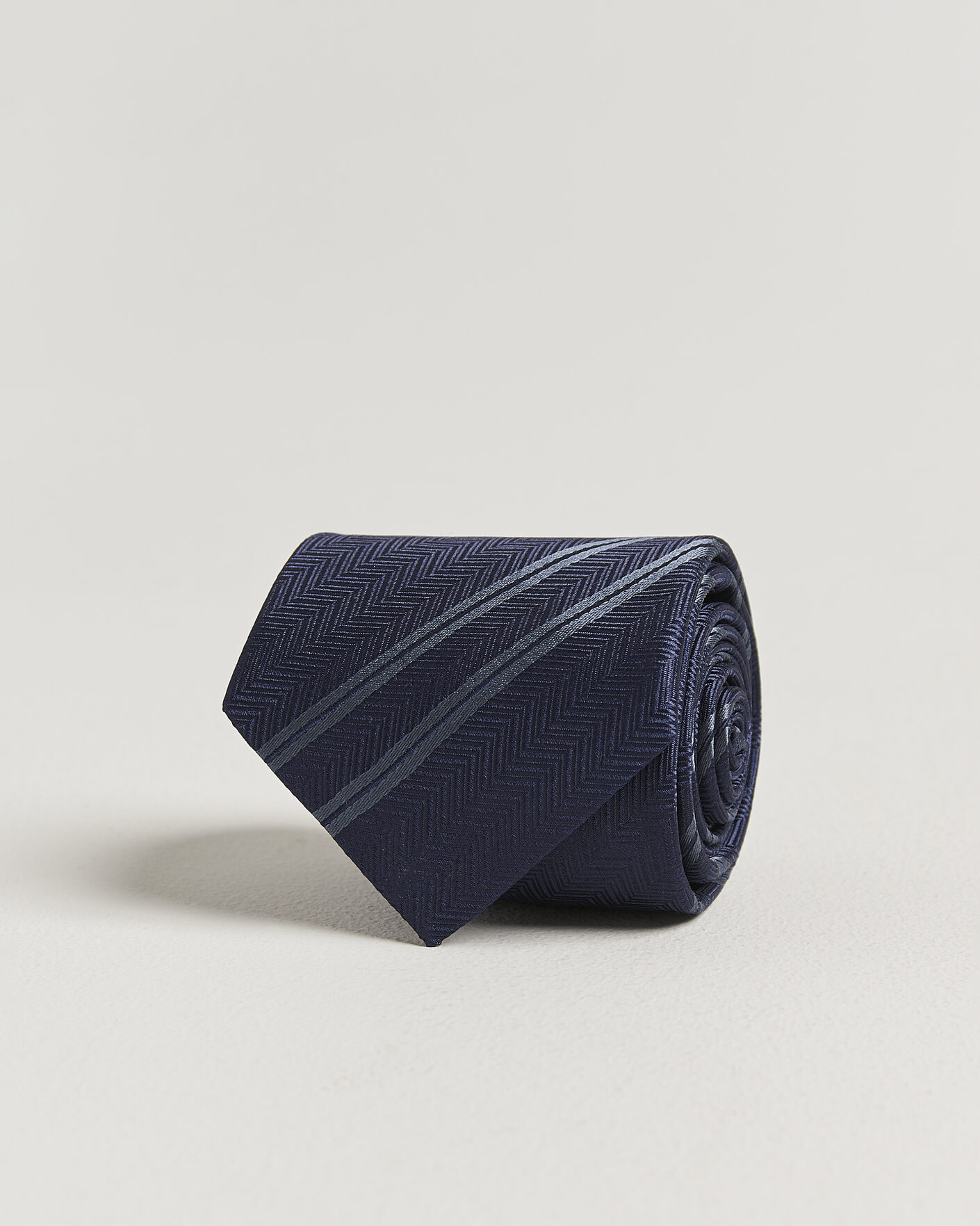 Men | Ties | Brunello Cucinelli | Regimental Stripe Silk Tie Navy