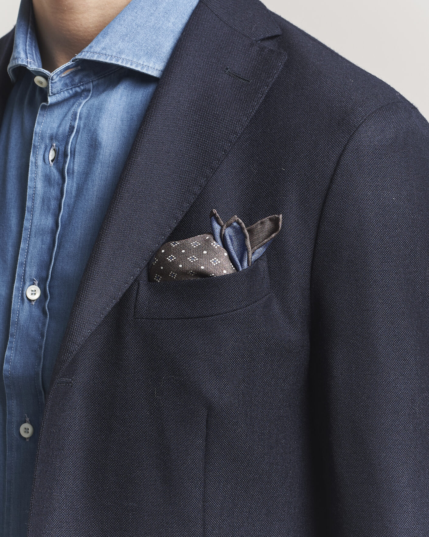 Men | Pocket Squares | Brunello Cucinelli | Printed Silk Pocket Square Brown
