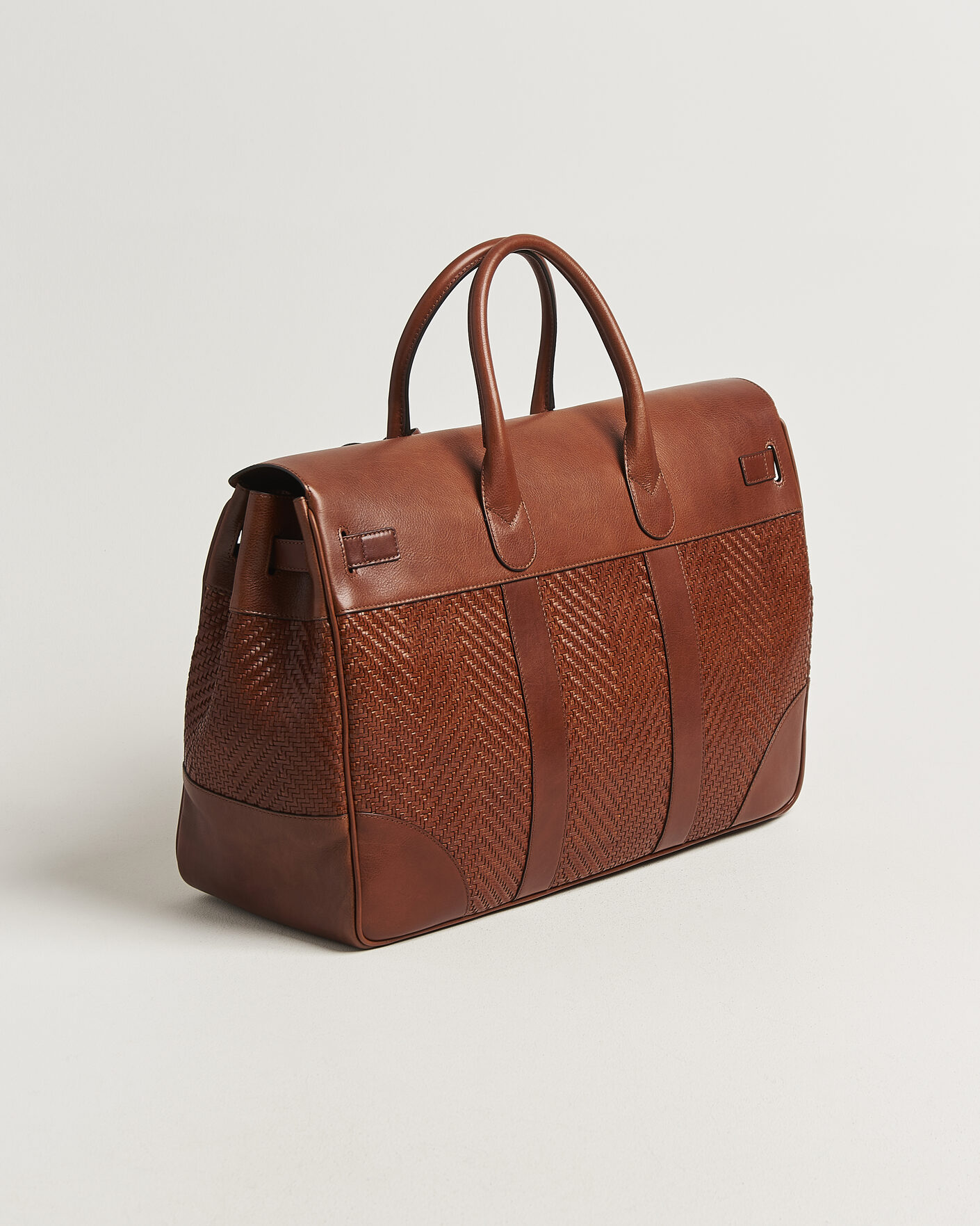 Men | Bags | Brunello Cucinelli | Woven Leather Duffle Bag Burnished Calf
