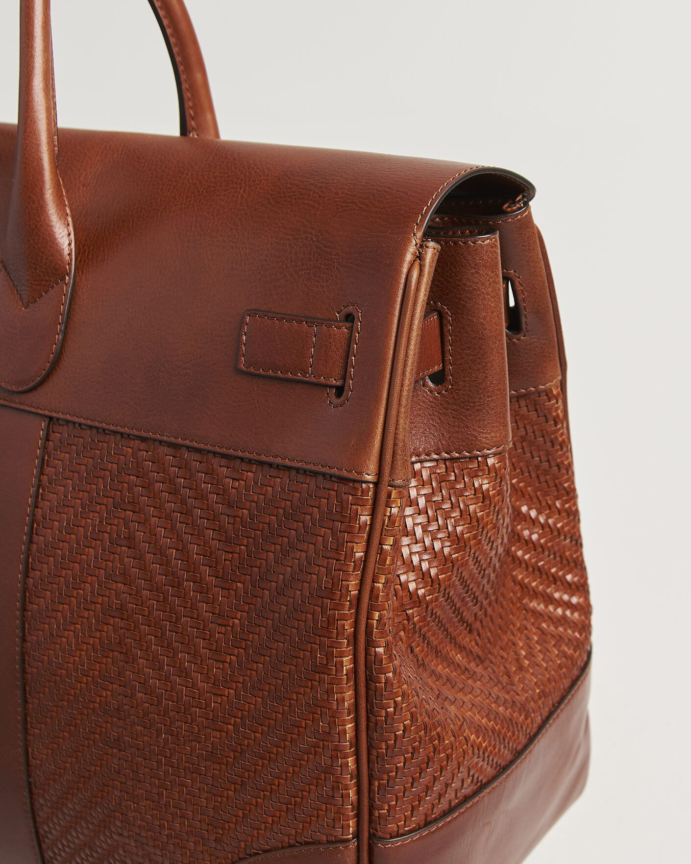 Men | Bags | Brunello Cucinelli | Woven Leather Duffle Bag Burnished Calf