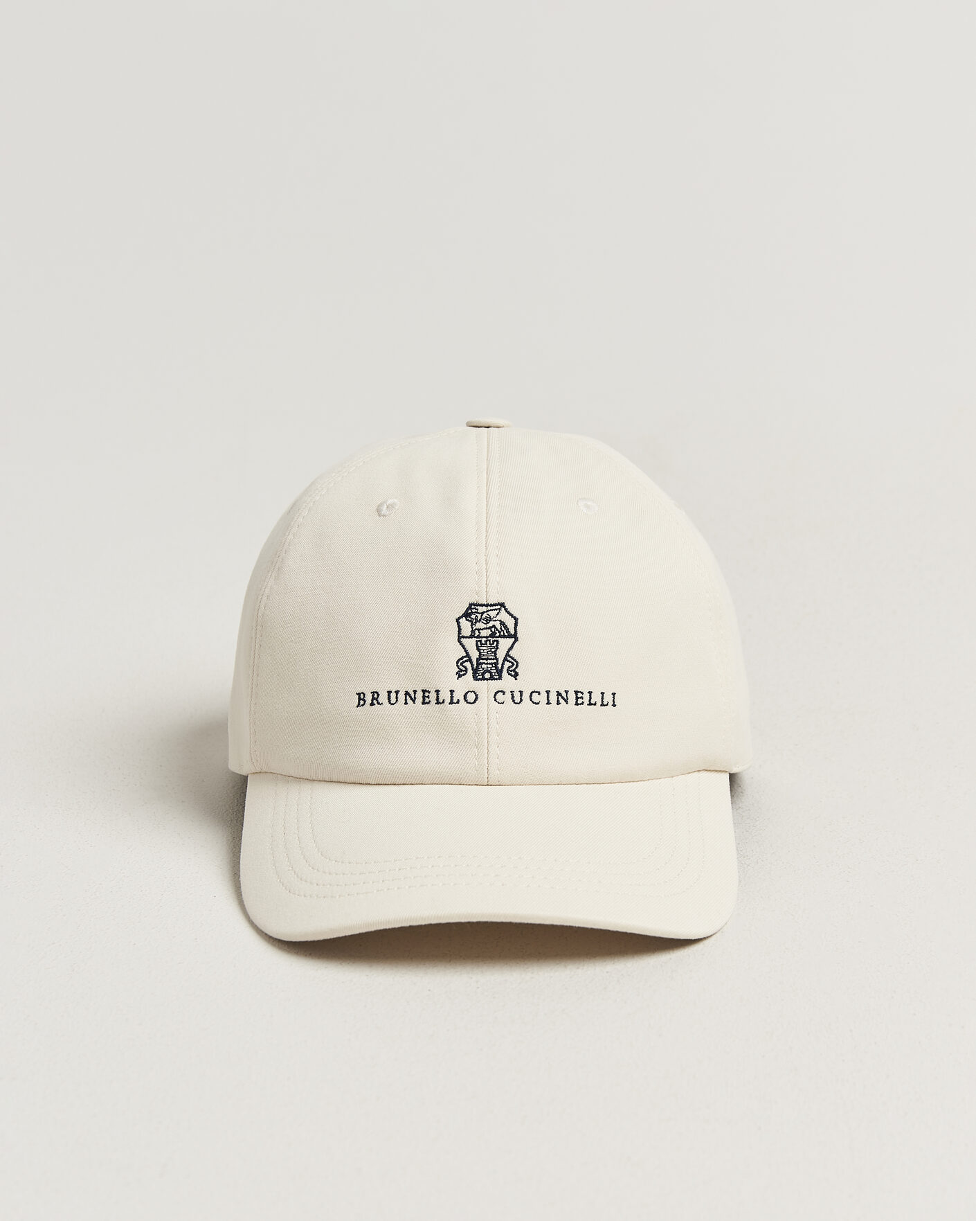 Brunello Cucinelli Twill Cotton Baseball Cap Off White at