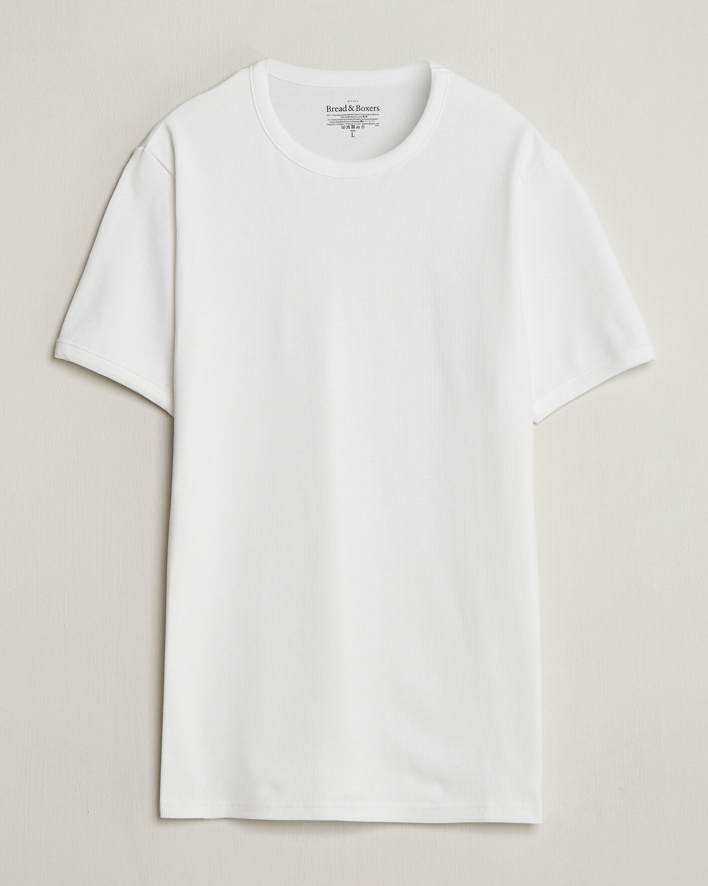 Men | T-Shirts | Bread & Boxers | Ribbed Crew Neck T-Shirt White