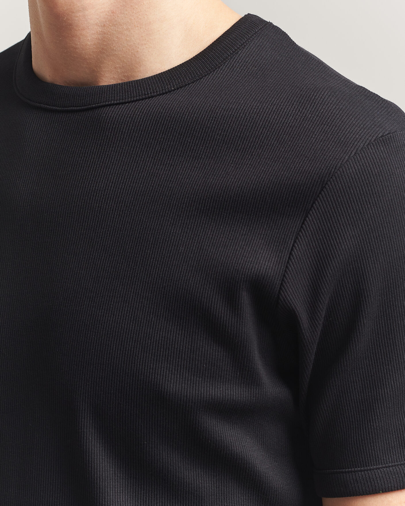 Men | T-Shirts | Bread & Boxers | Ribbed Crew Neck T-Shirt Black