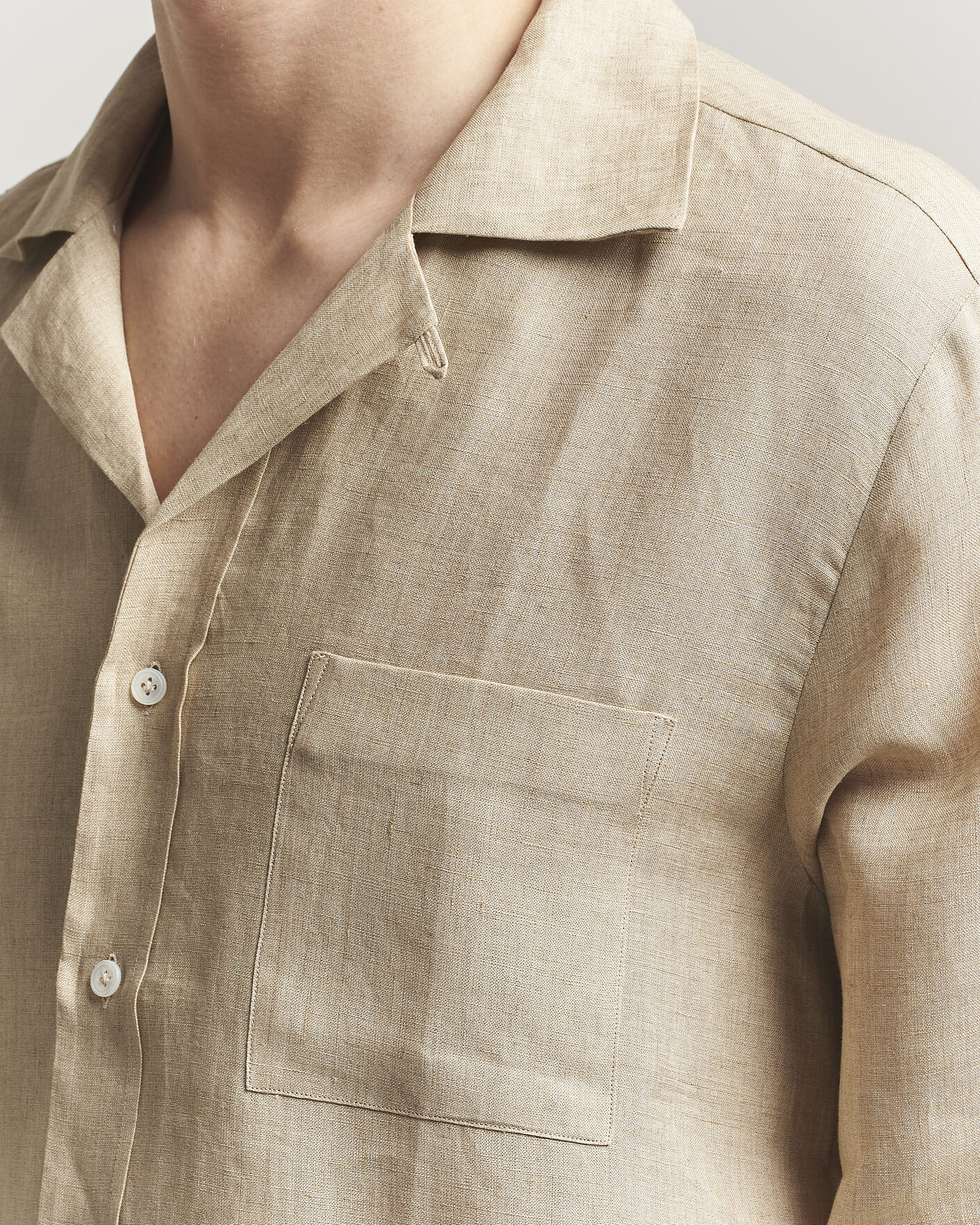 Men | Shirts | Lardini | Paul Linen Resort Shirt Beige