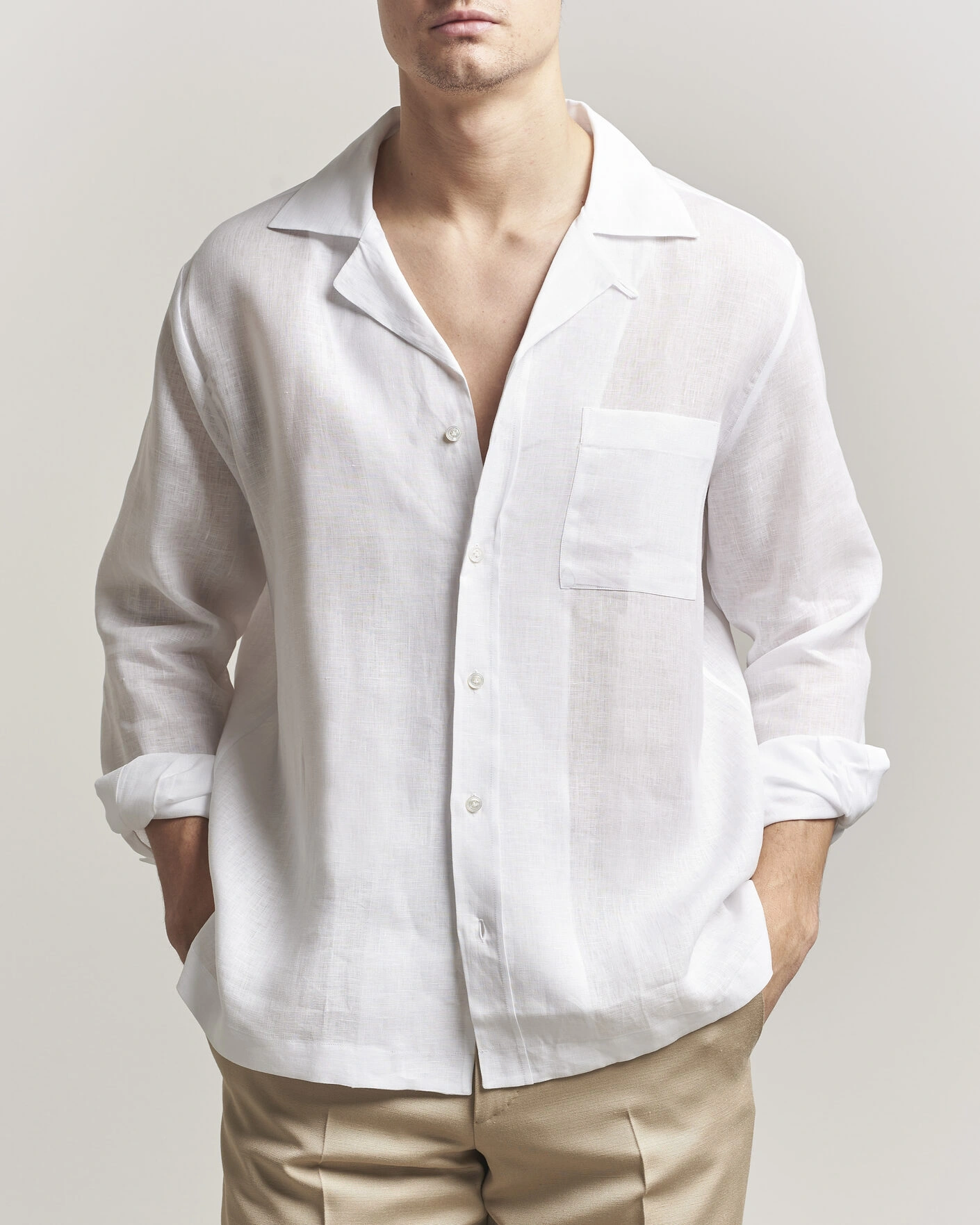 Men | Shirts | Lardini | Paul Linen Resort Shirt White