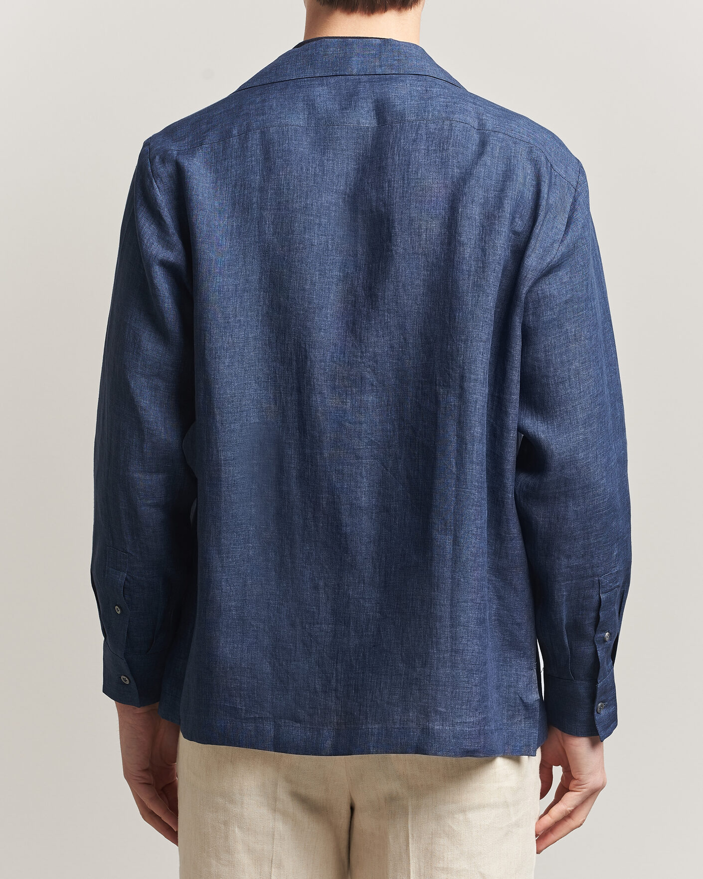 Men | Shirts | Lardini | Paul Linen Resort Shirt Dark Blue