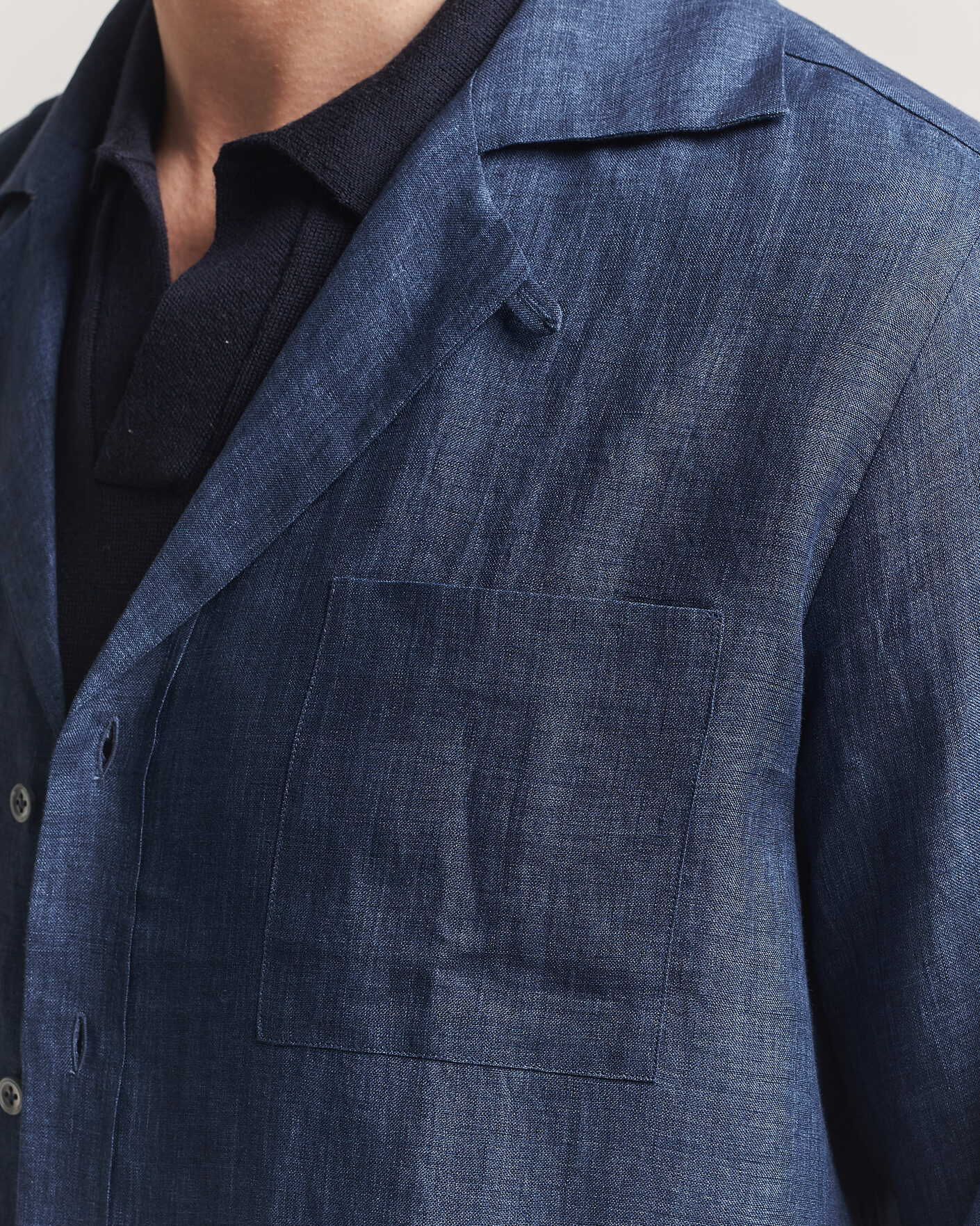 Men | Shirts | Lardini | Paul Linen Resort Shirt Dark Blue