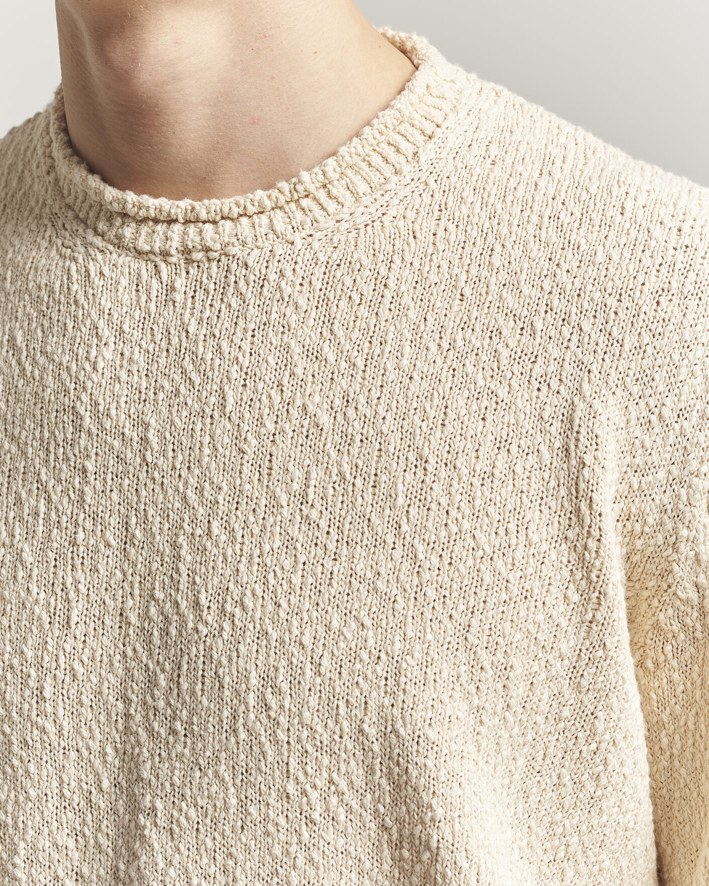 Men | Sweaters & Knitwear | Lardini | Organic Cotton Crew Neck Natural