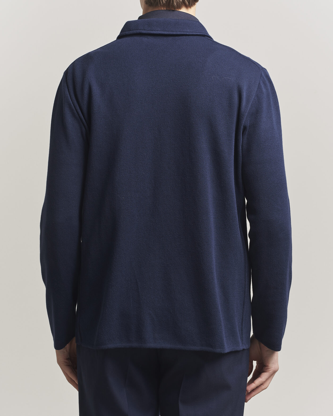 Lardini Knitted Cotton Pocket Shirt Jacket Navy at CareOfCarl.com