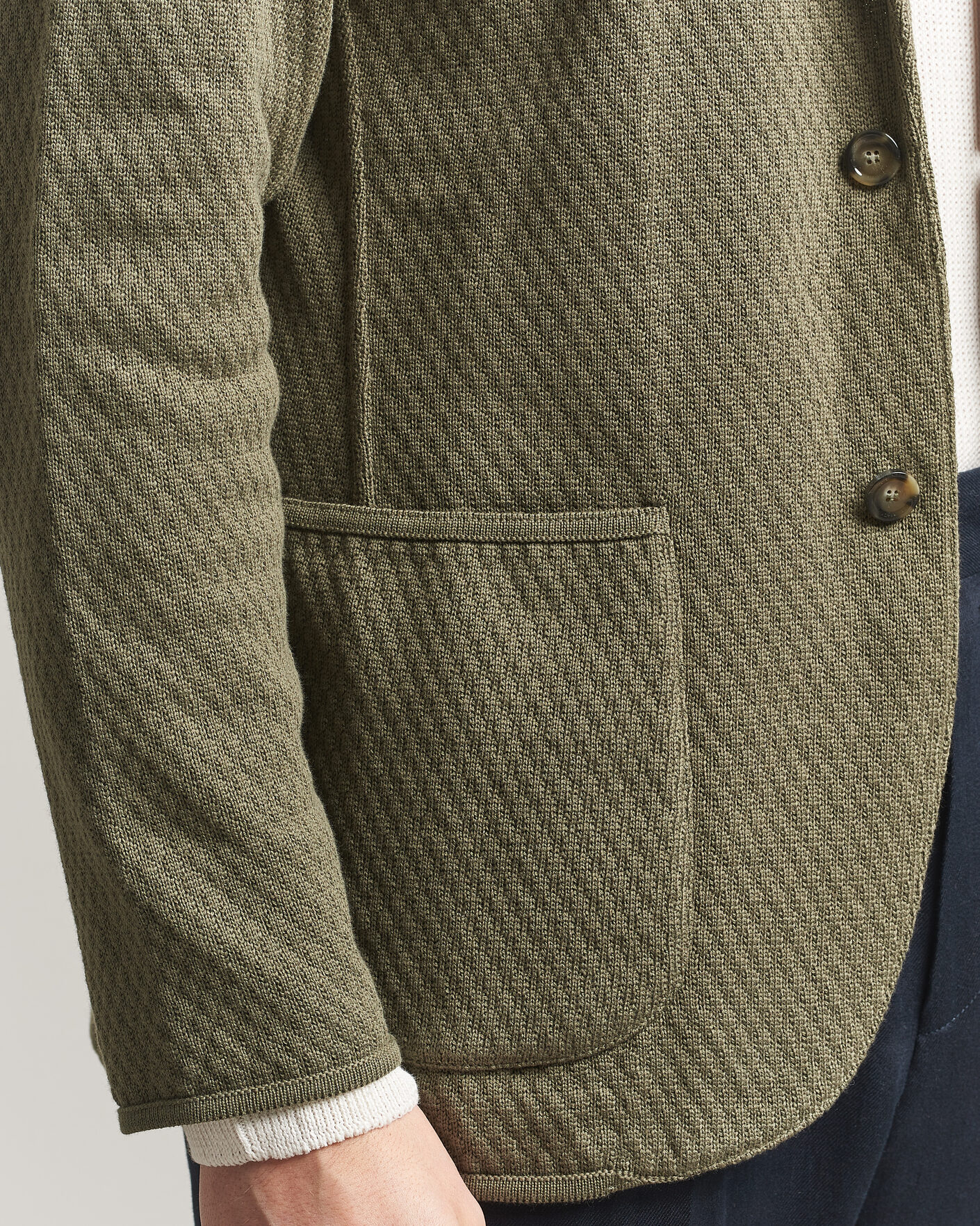 Men | Blazers | Lardini | Knitted Structure Cotton Blazer Green