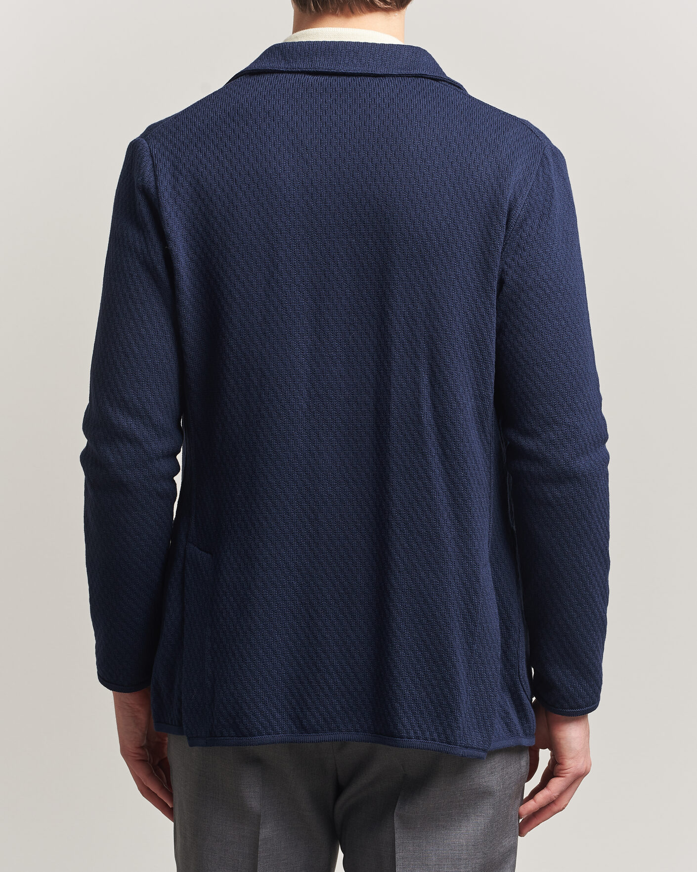トップス LARDINI wool cotton nayv best Lardini Knitted Structure Cotton Blazer Navy at CareOfCarl.com