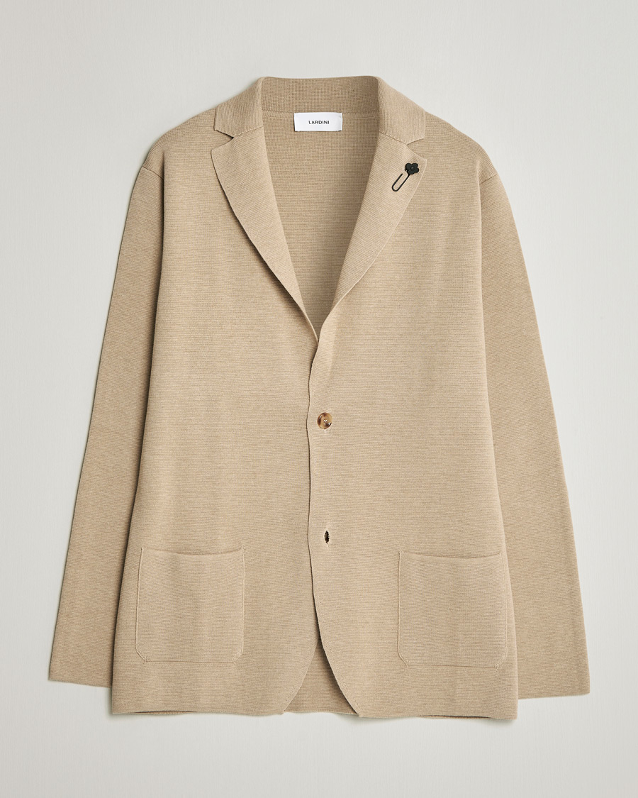 Men | Blazers | Lardini | Knitted Cotton Blazer Beige