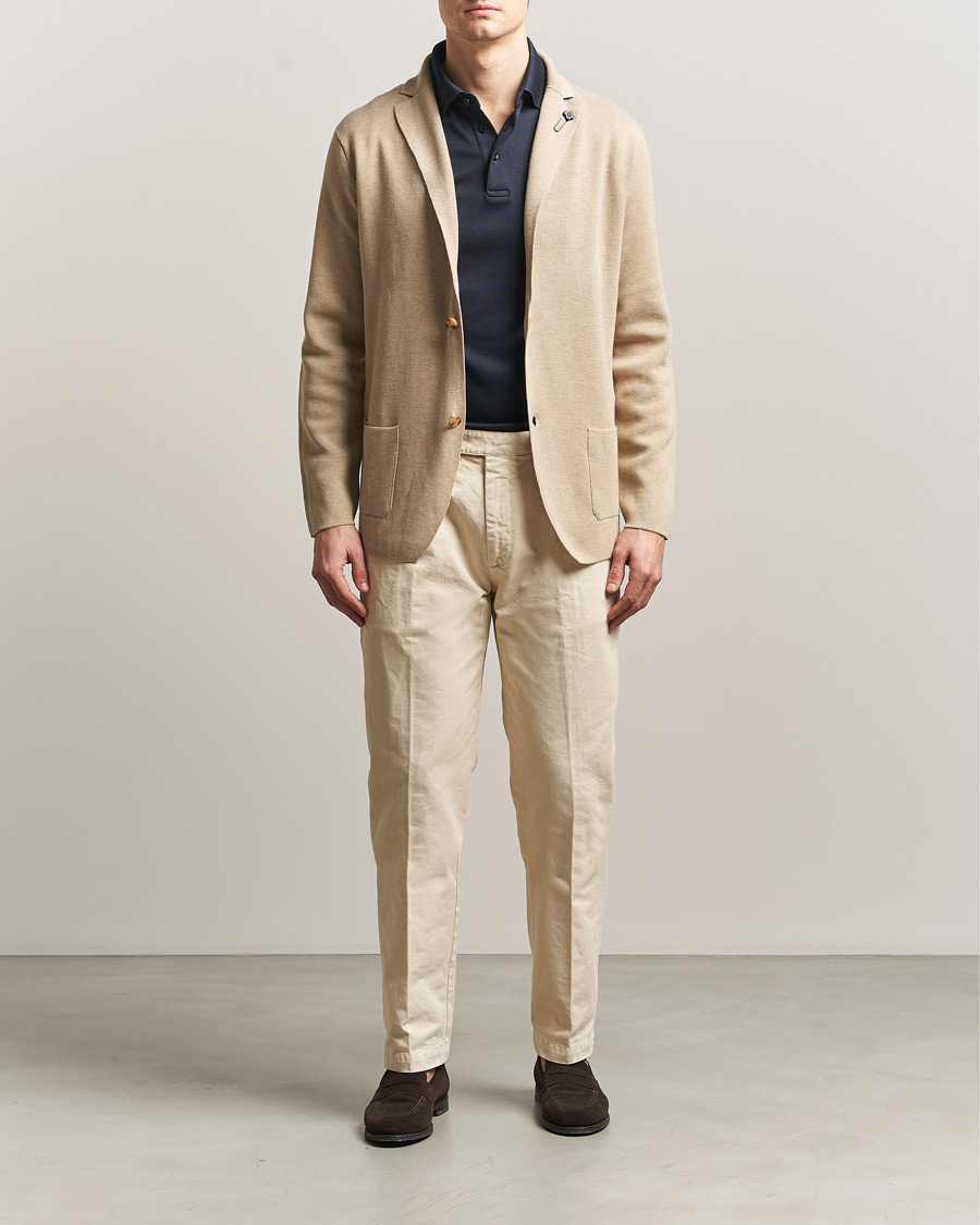 Men | Blazers | Lardini | Knitted Cotton Blazer Beige