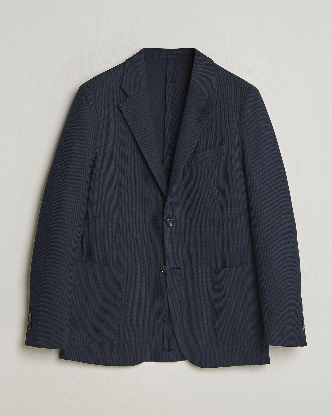 LARDINI ロロピアーナ ジャケット ネイビー 48 Lardini Loro Piana Jersey Piquet Cotton Blazer Navy at CareOfCarl.com