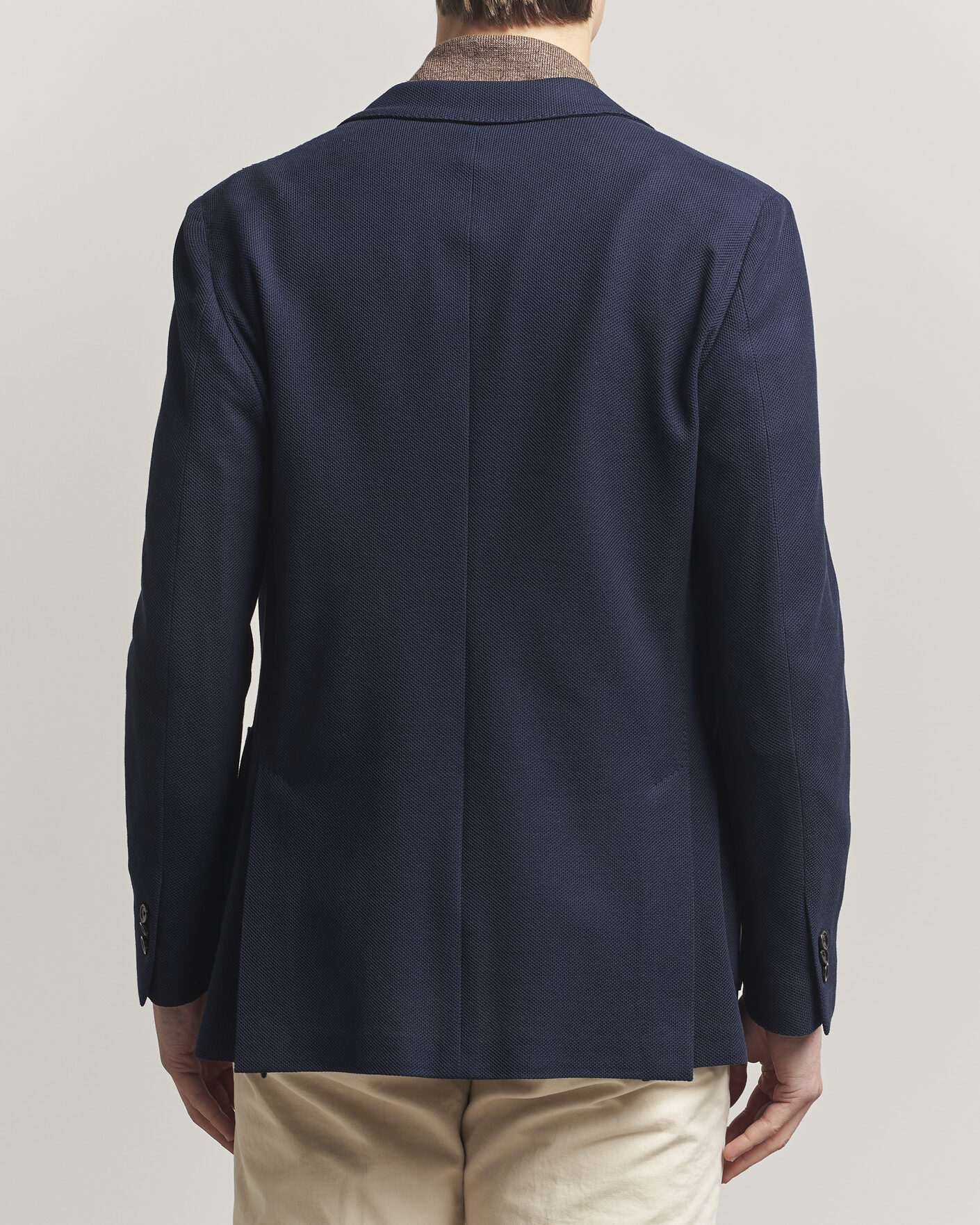 Lardini Loro Piana Jersey Piquet Cotton Blazer Navy at CareOfCarl.com
