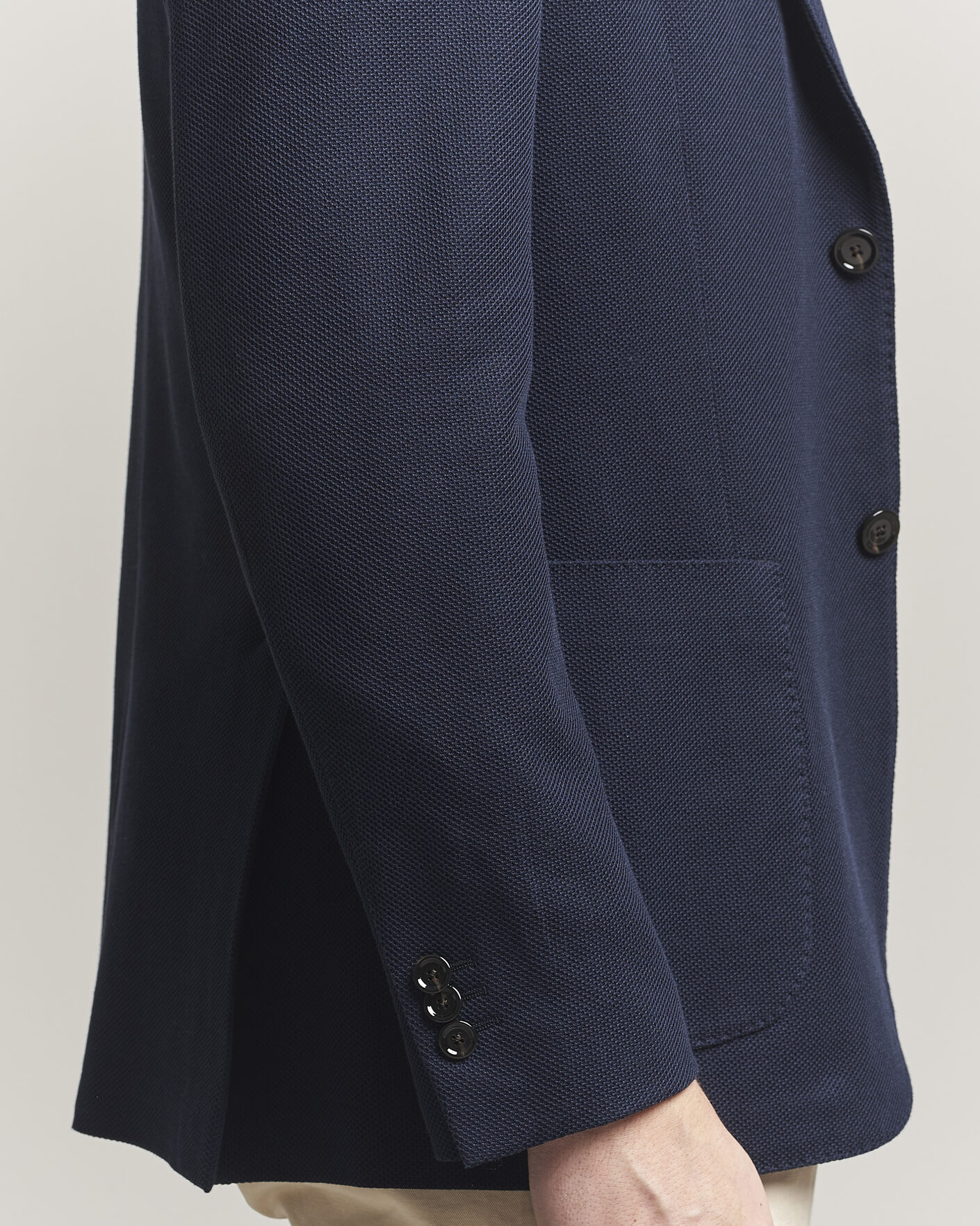 Lardini Loro Piana Jersey Piquet Cotton Blazer Navy at CareOfCarl.com