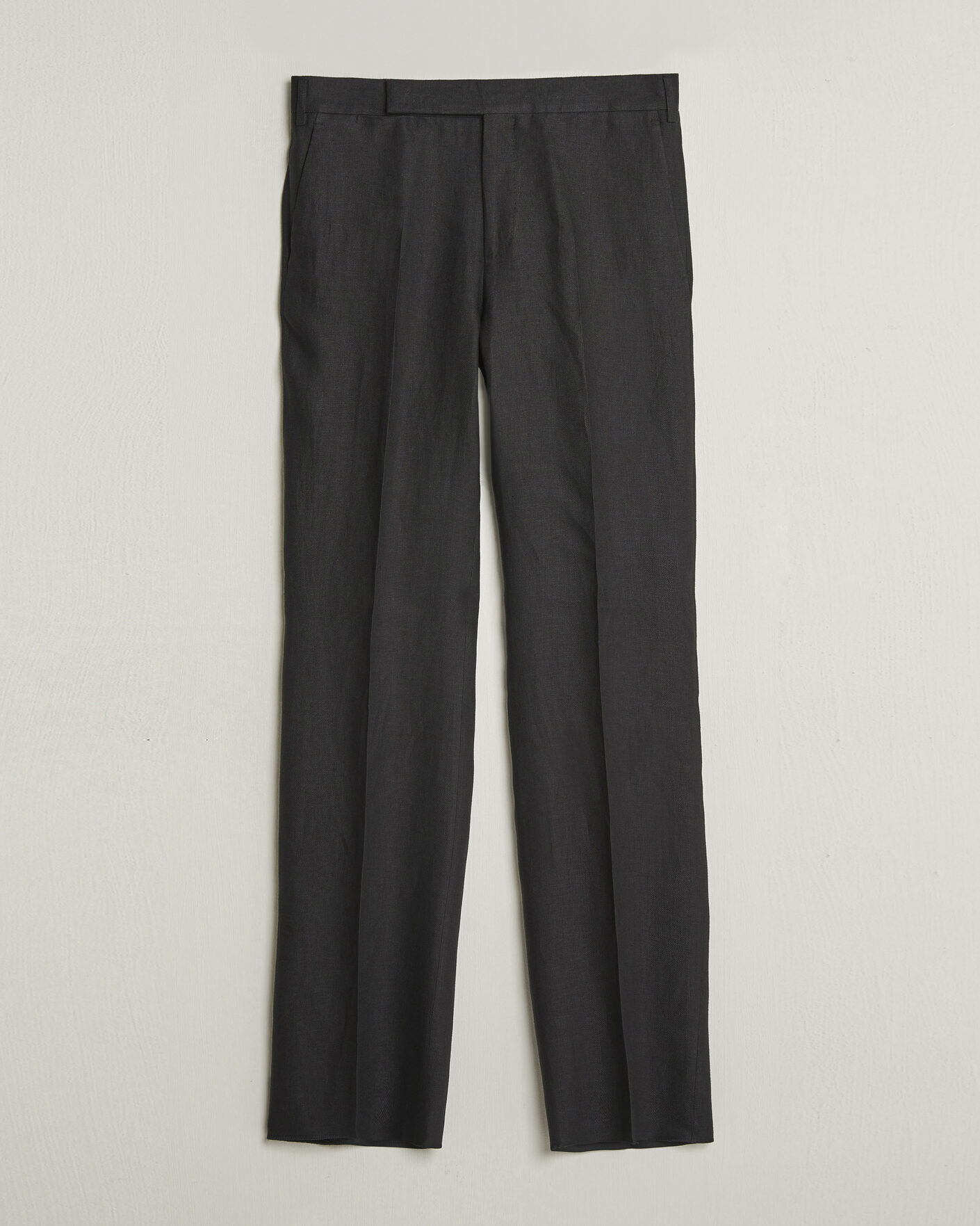 Men | Trousers | Lardini | Palu Straight Fit Linen Trousers Black