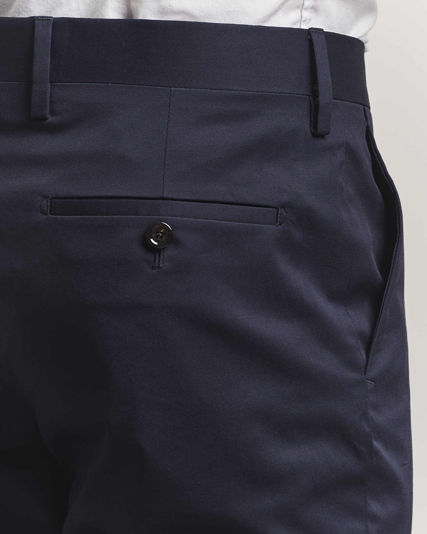 Men | Trousers | Lardini | Lyon Cotton Twill Stretch Trousers Navy