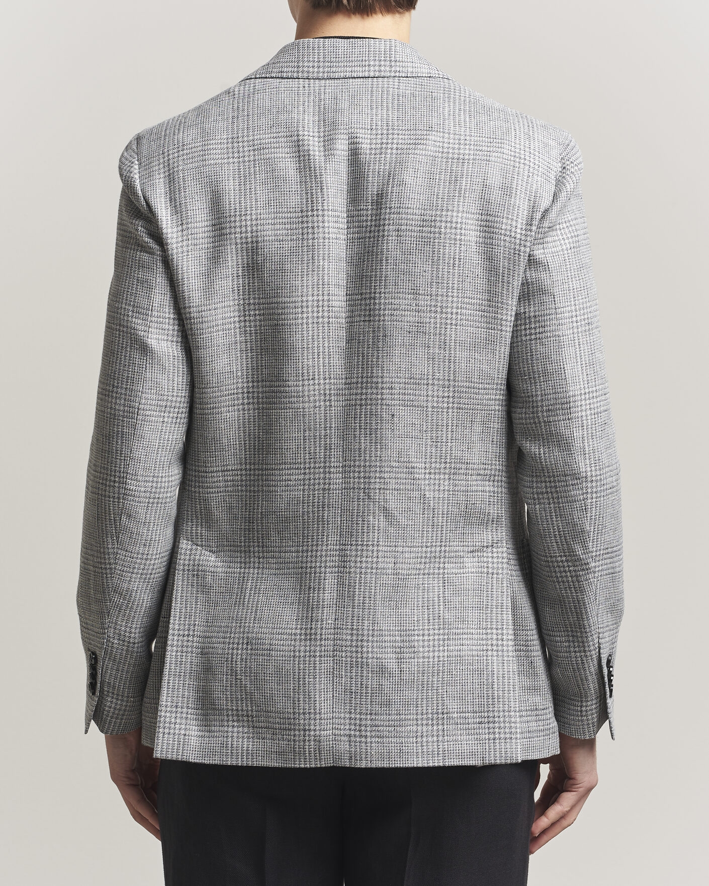 Men | Blazers | Lardini | Checked Linen/Wool Blazer Grey