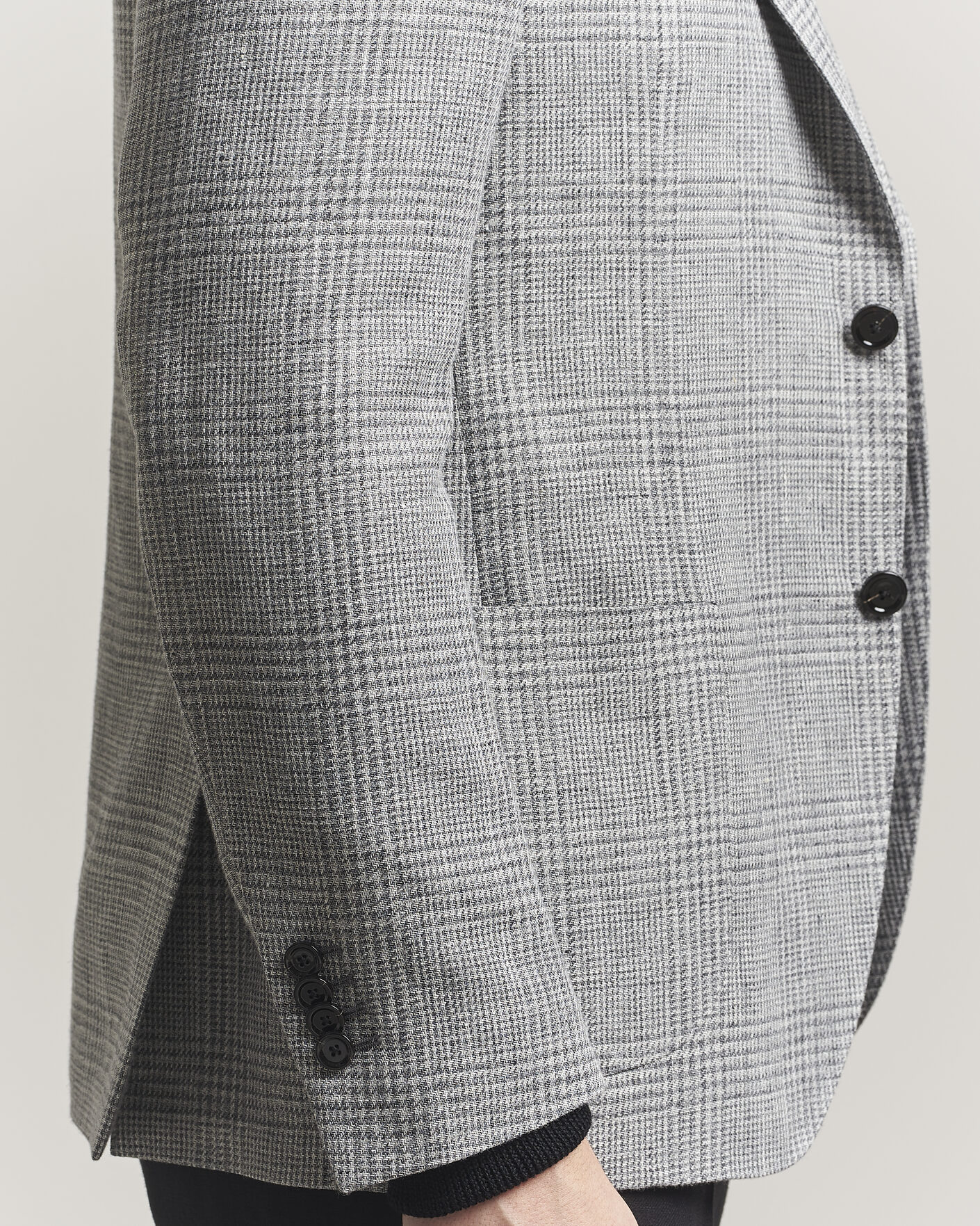 Men | Blazers | Lardini | Checked Linen/Wool Blazer Grey