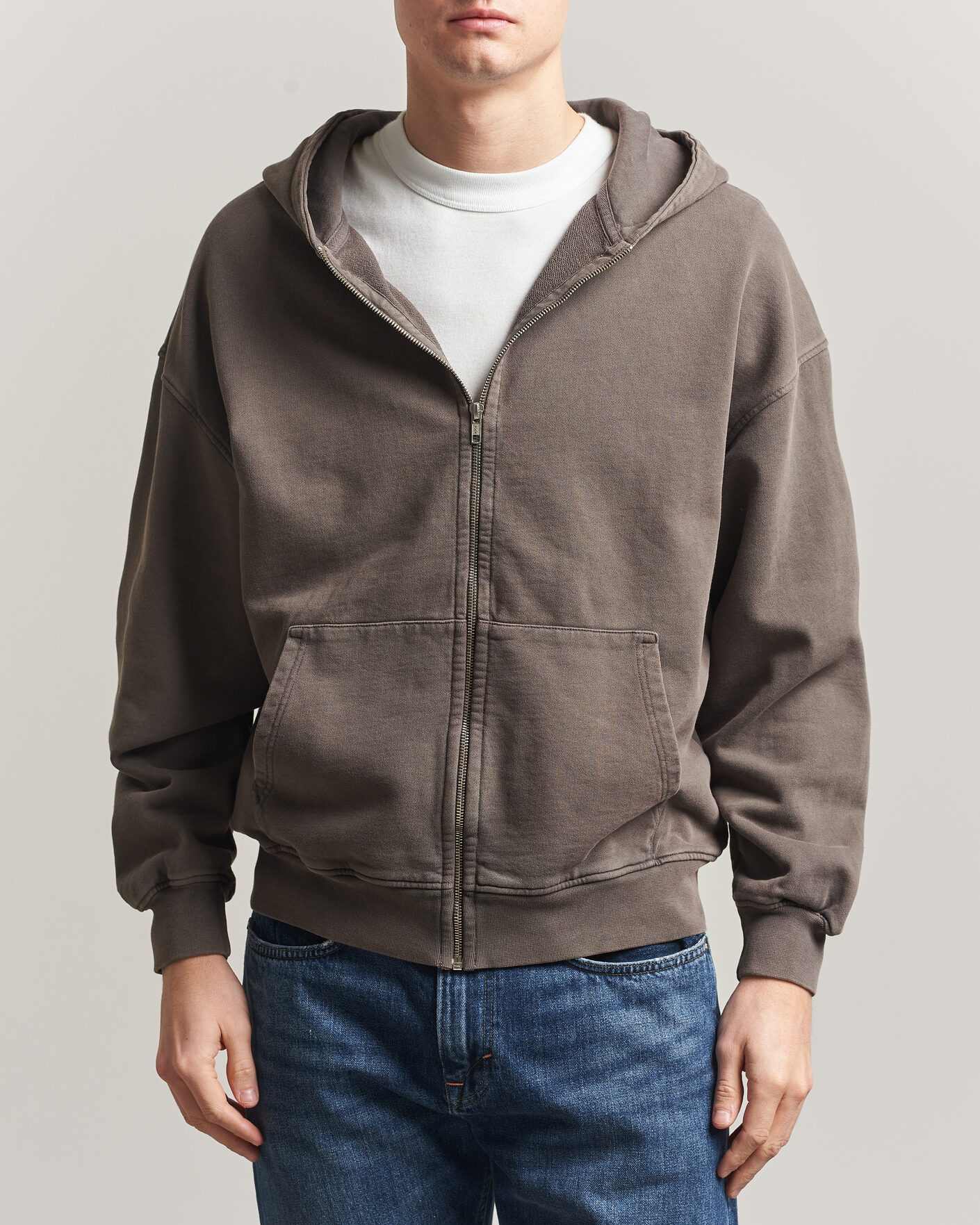 Men | Sweaters & Knitwear | Colorful Standard | Classic Organic Full Zip Hoodie Faded Mud