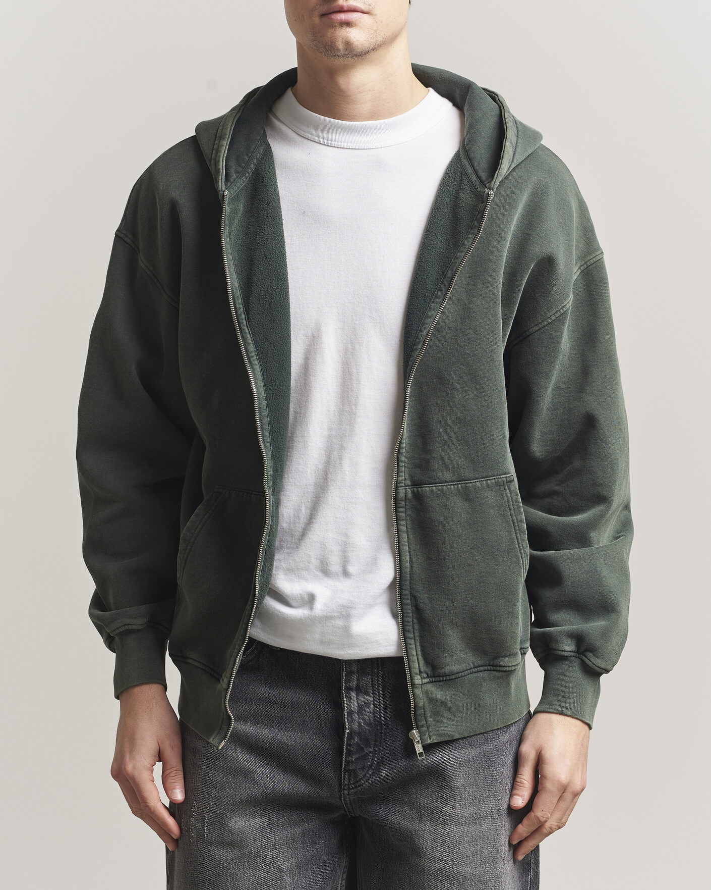 Men | Sweaters & Knitwear | Colorful Standard | Classic Organic Full Zip Hoodie Midnight Forest