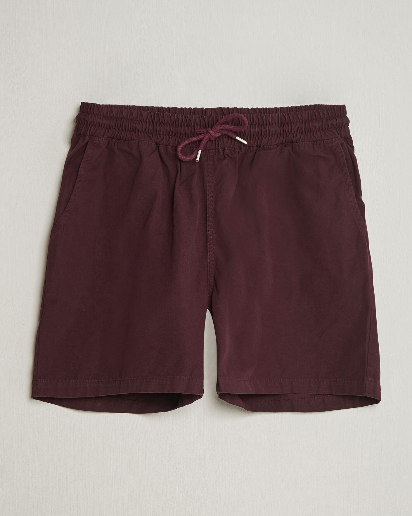 Men | Shorts | Colorful Standard | Classic Organic Twill Drawstring Shorts Oxblood Red